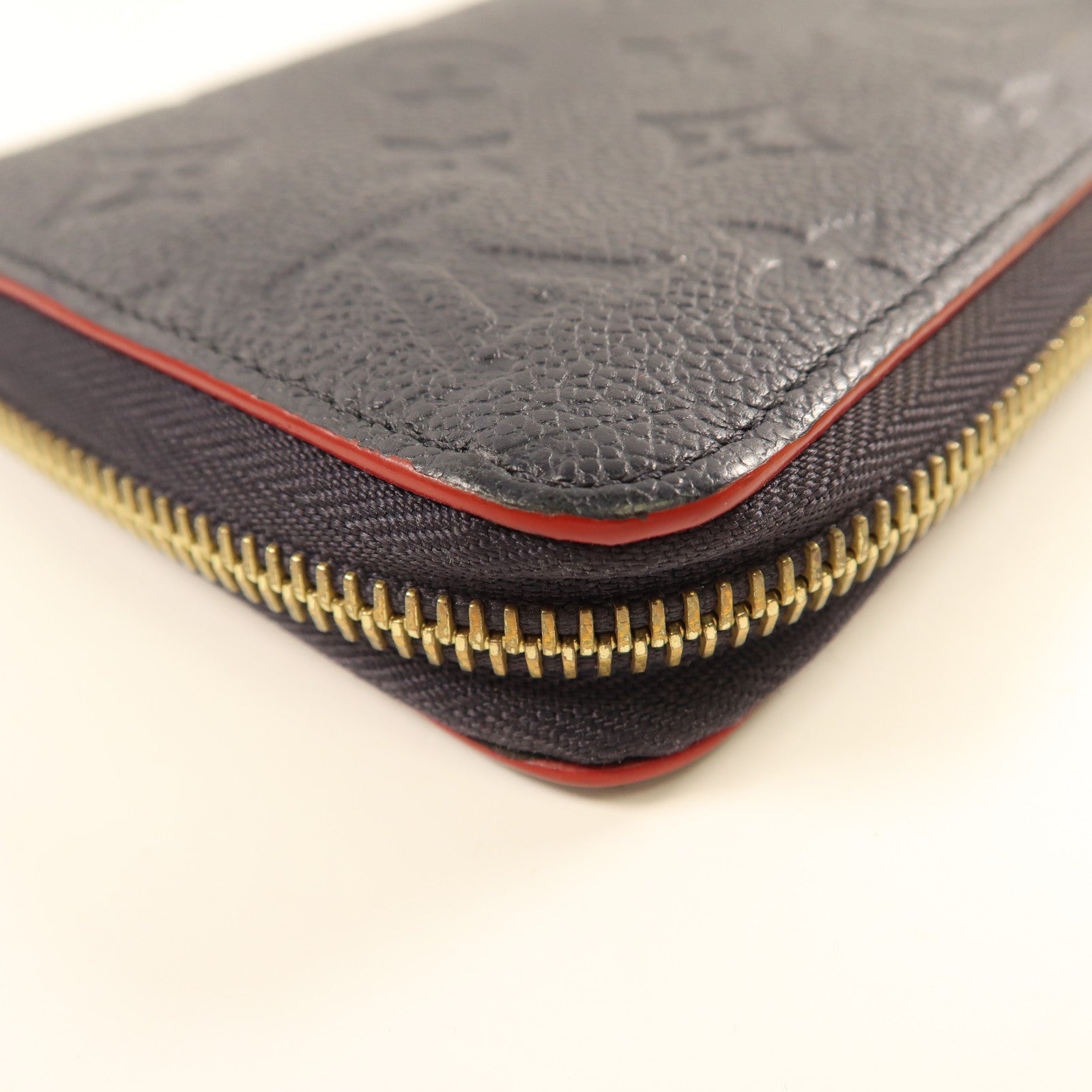 LOUIS VUITTON Monogram Empreinte Zipper Long Wallet金扣長錢包深藍色