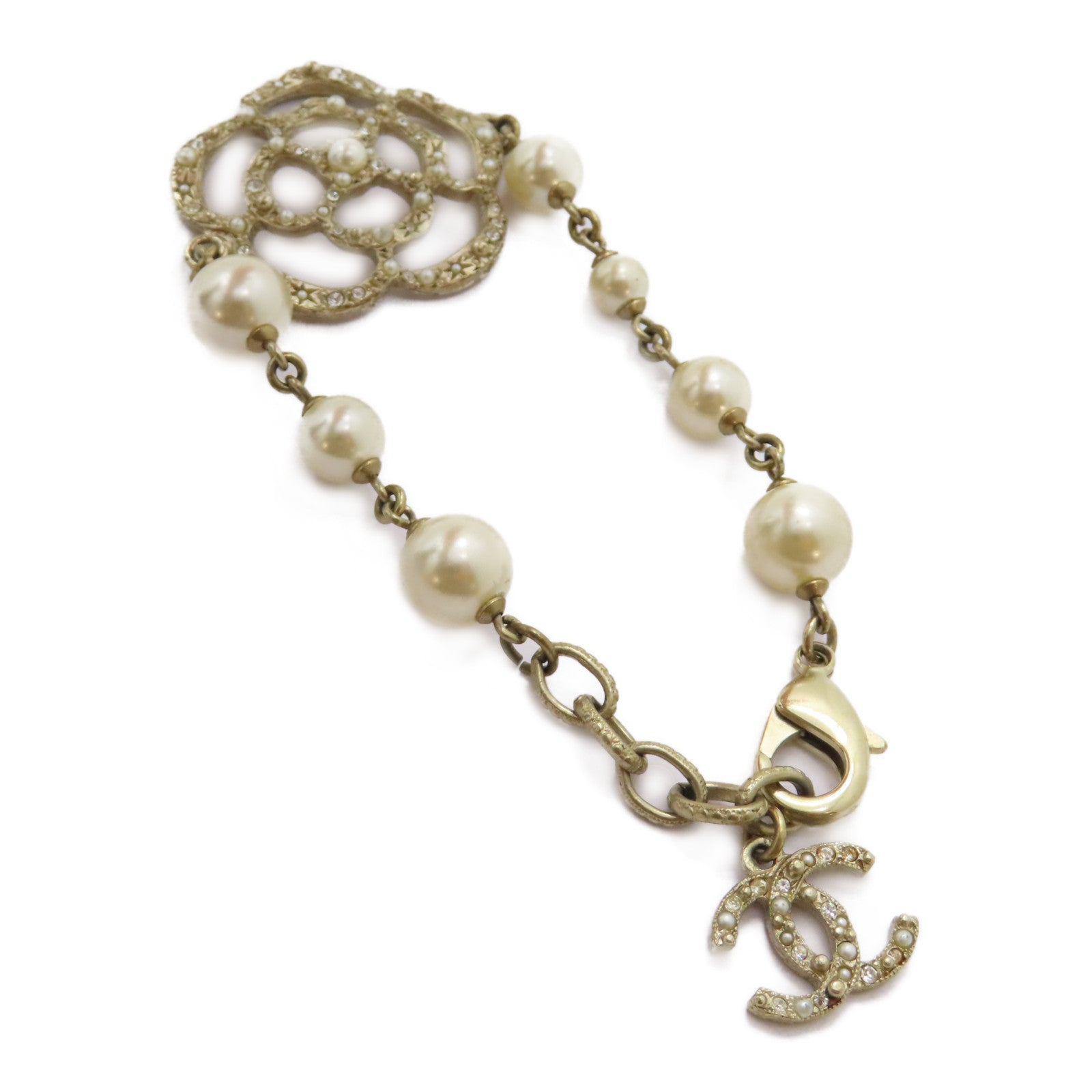 CHANEL 金屬Bracelet手鏈金色/白色