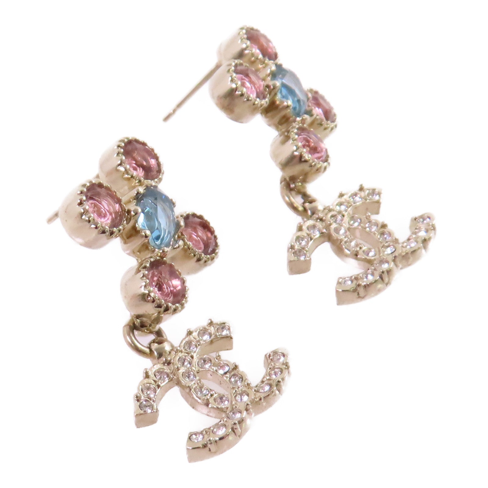 CHANEL 金屬/彩色水鑽Earrings耳環