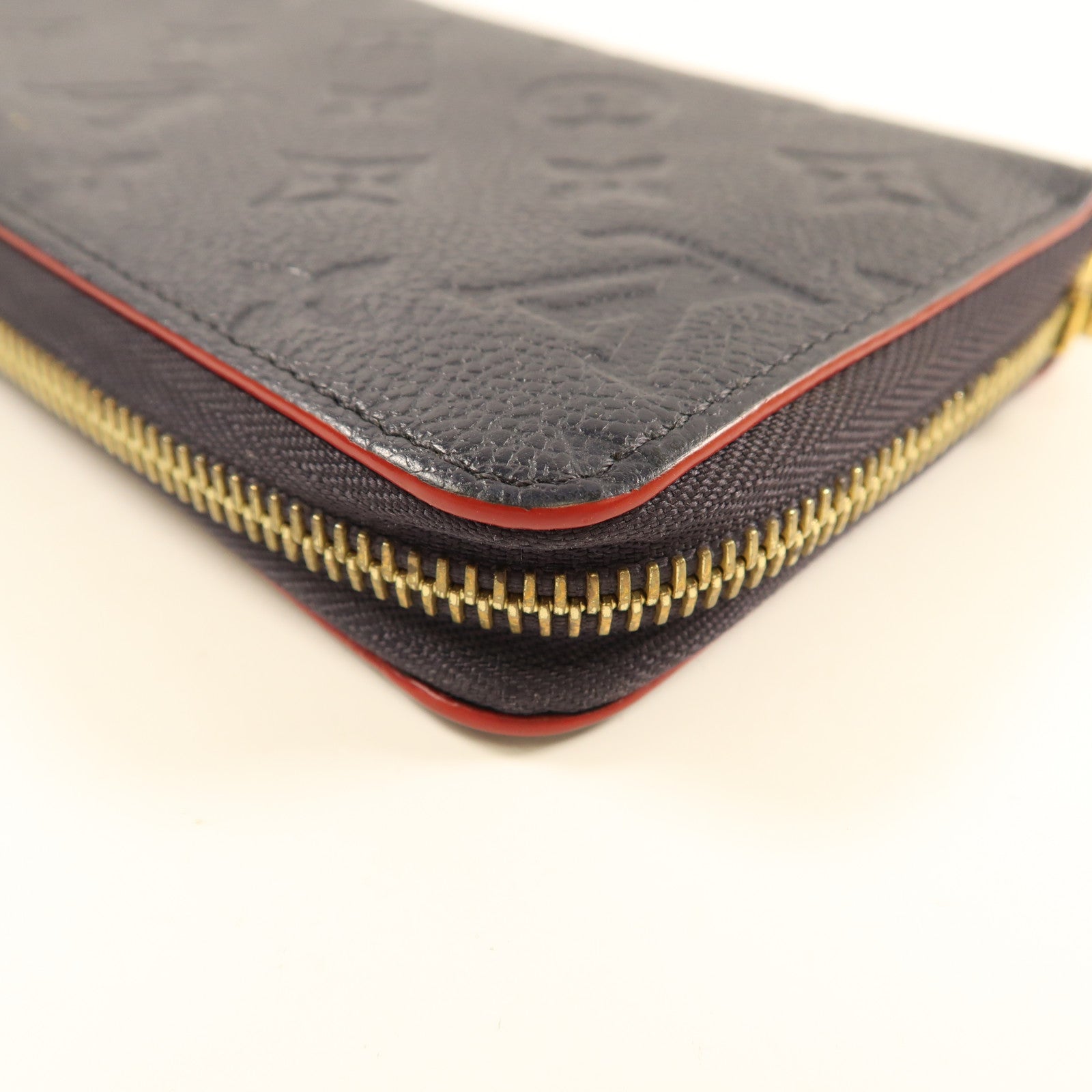 LOUIS VUITTON Monogram Empreinte Zipper Long Wallet金扣長錢包深藍色