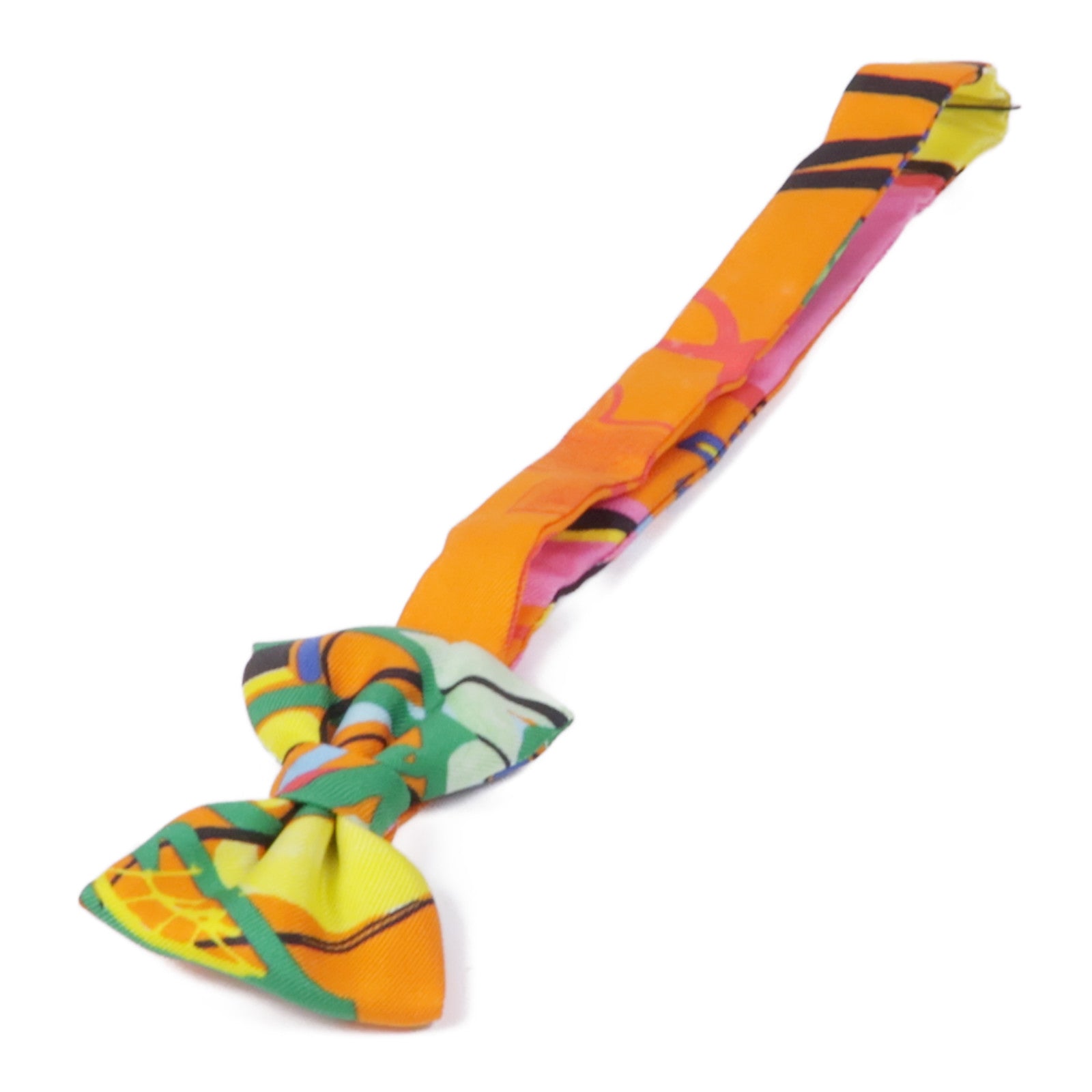HERMES Bow Tie Silk Multicolor Orange