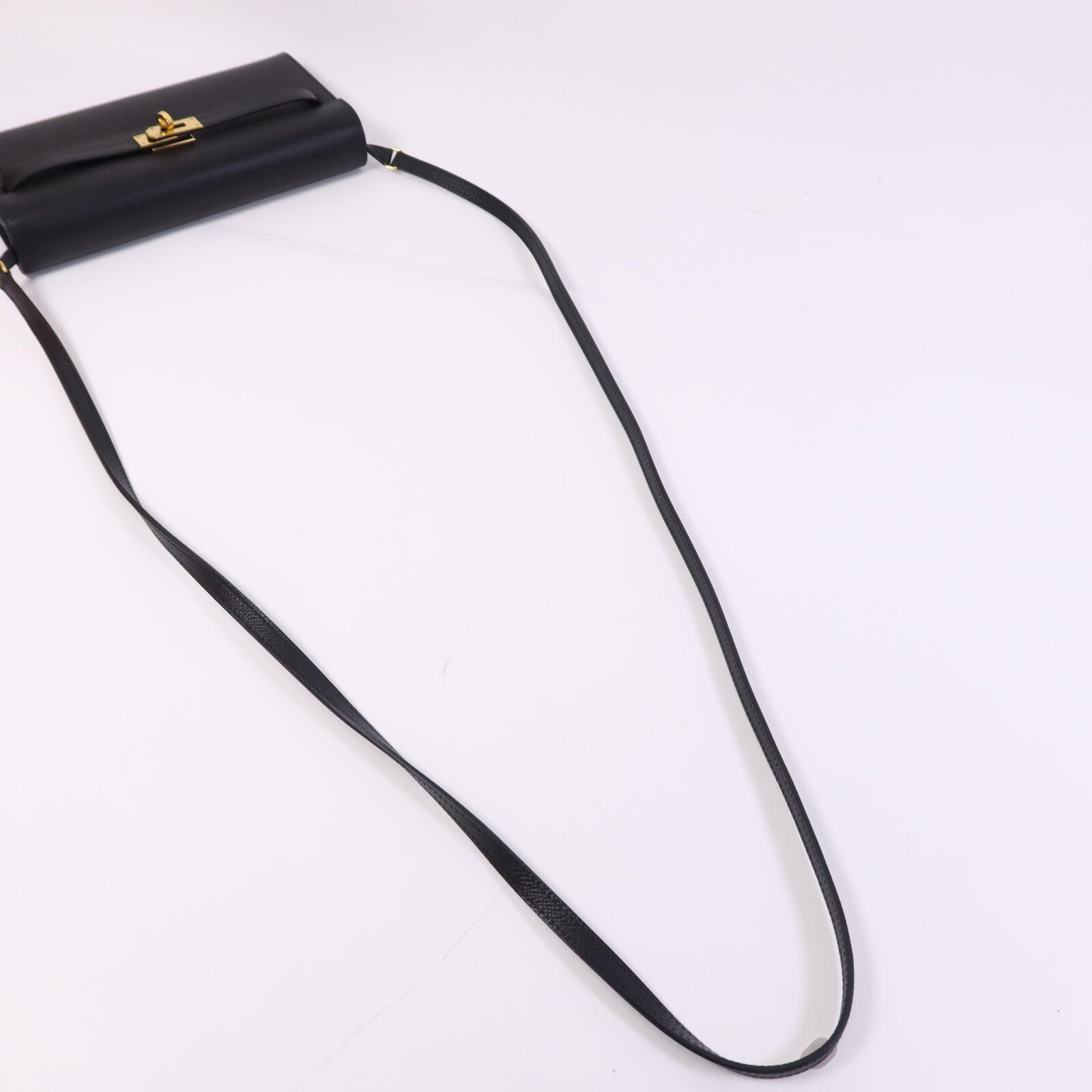 HERMES Epsom皮革Kelly To Go金扣肩背袋Noir