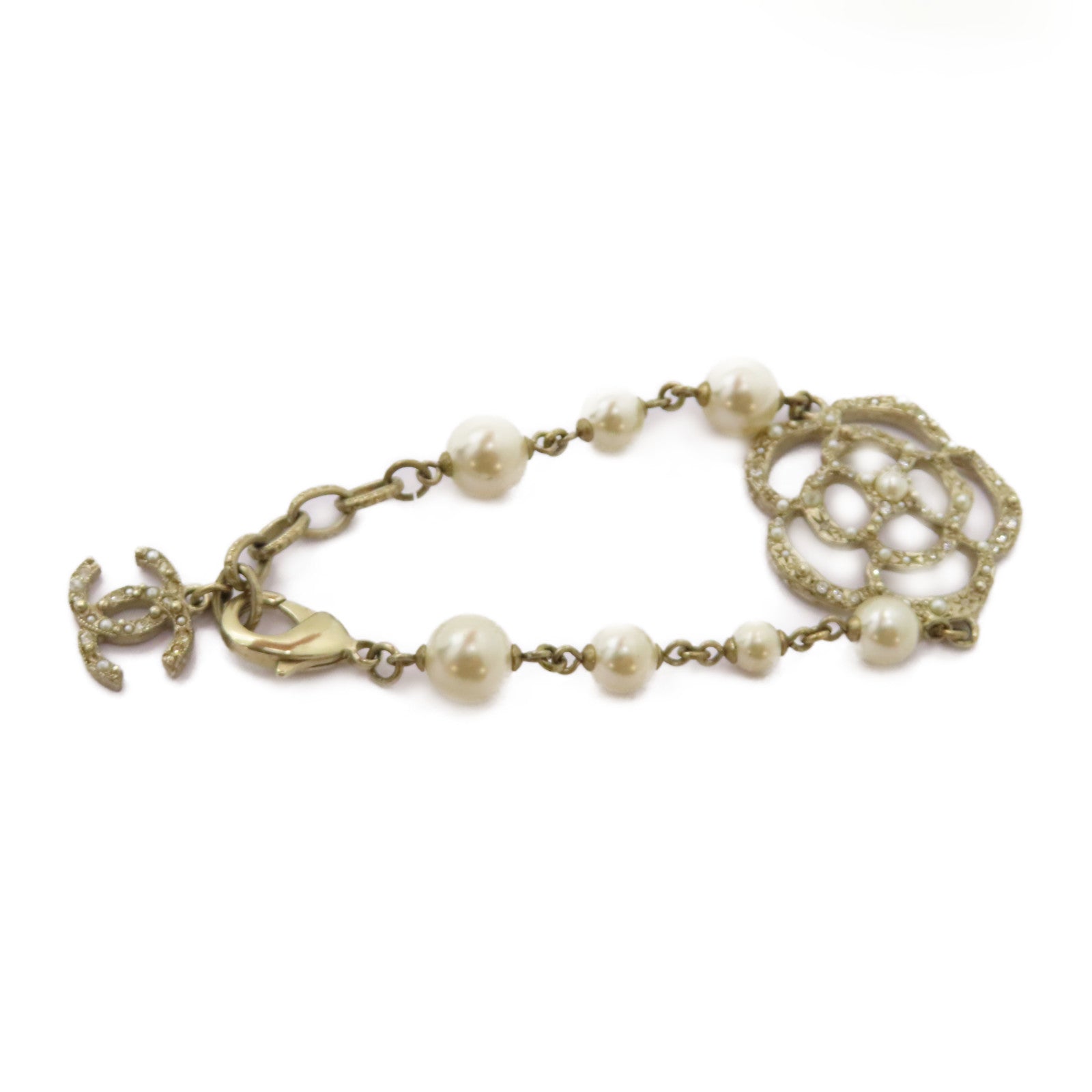 CHANEL 金屬Bracelet手鏈金色/白色