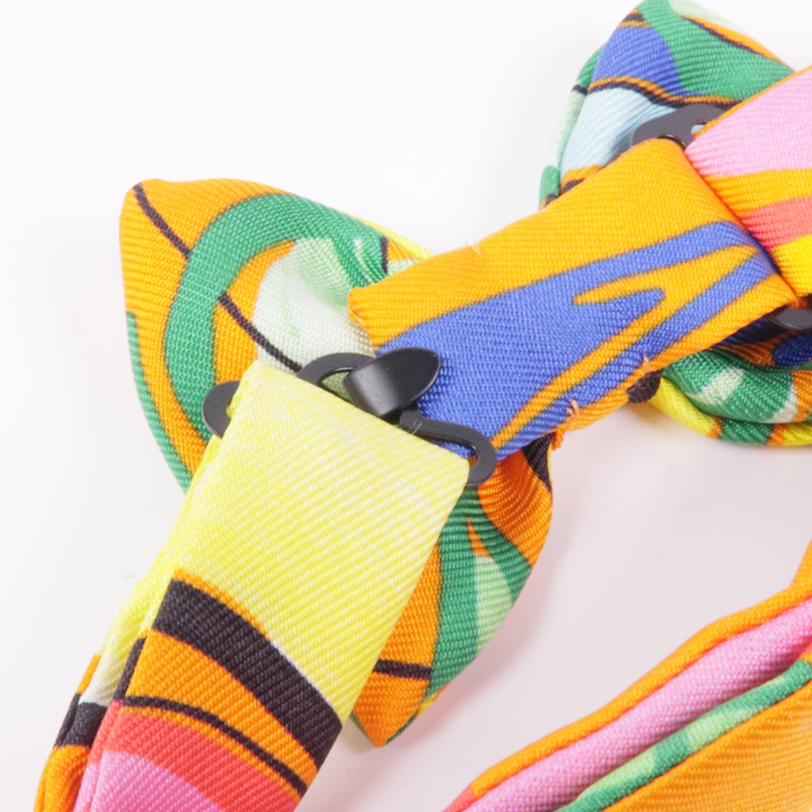 HERMES Bow Tie Silk Multicolor Orange