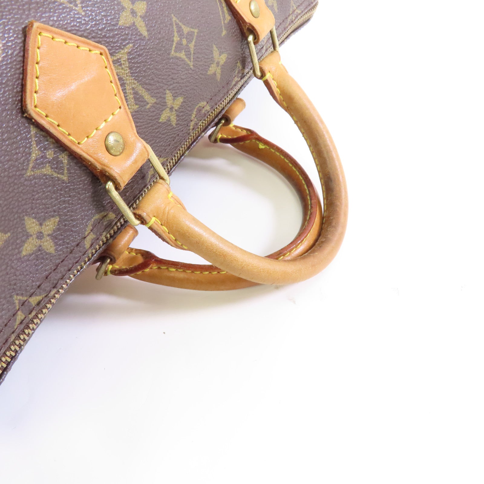LOUIS VUITTON Monogram Speedy 35金扣手挽袋啡色