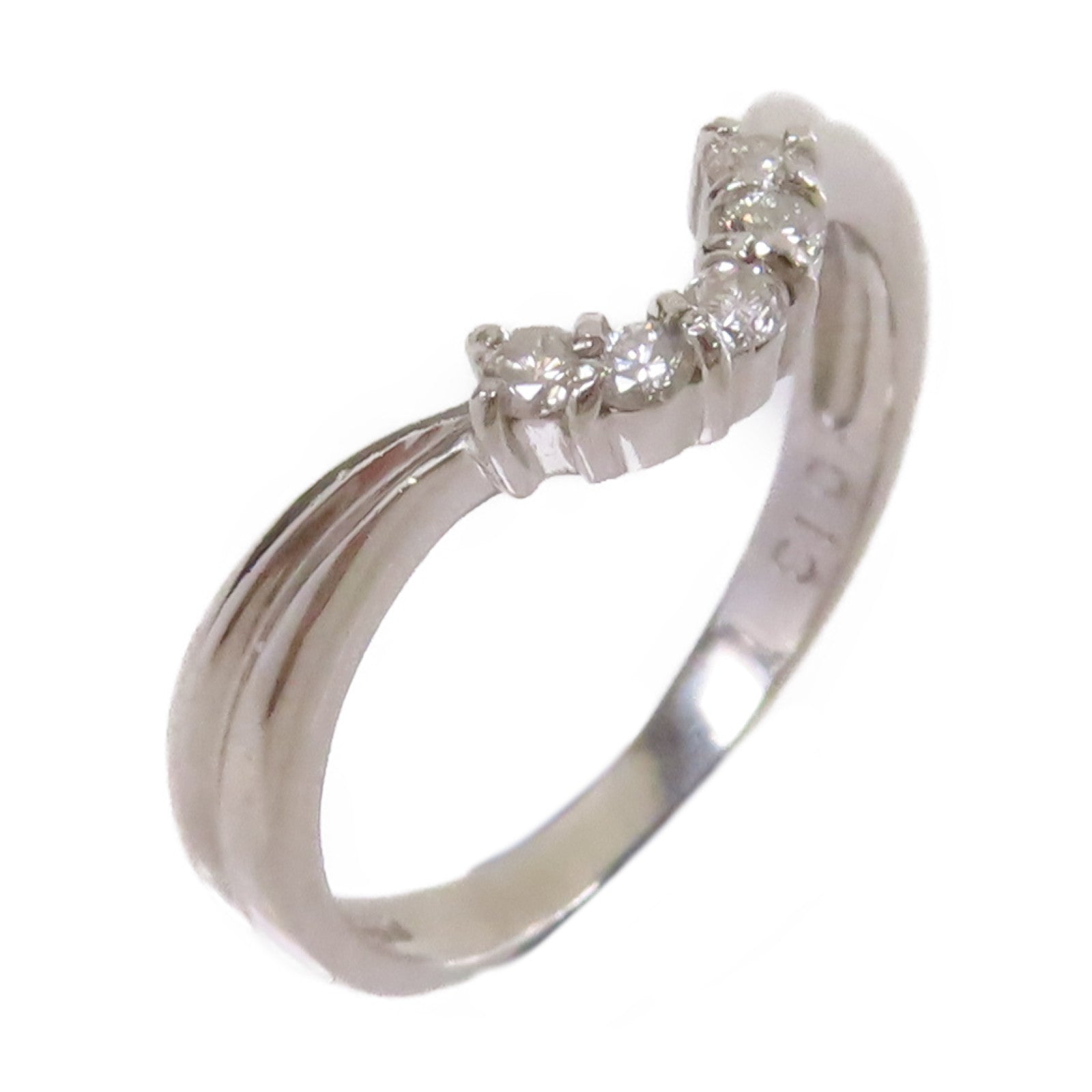 JEWELRY 【激減優惠】PT900鉑金/0.13ct鑽石Diamond Ring戒指US#5.25