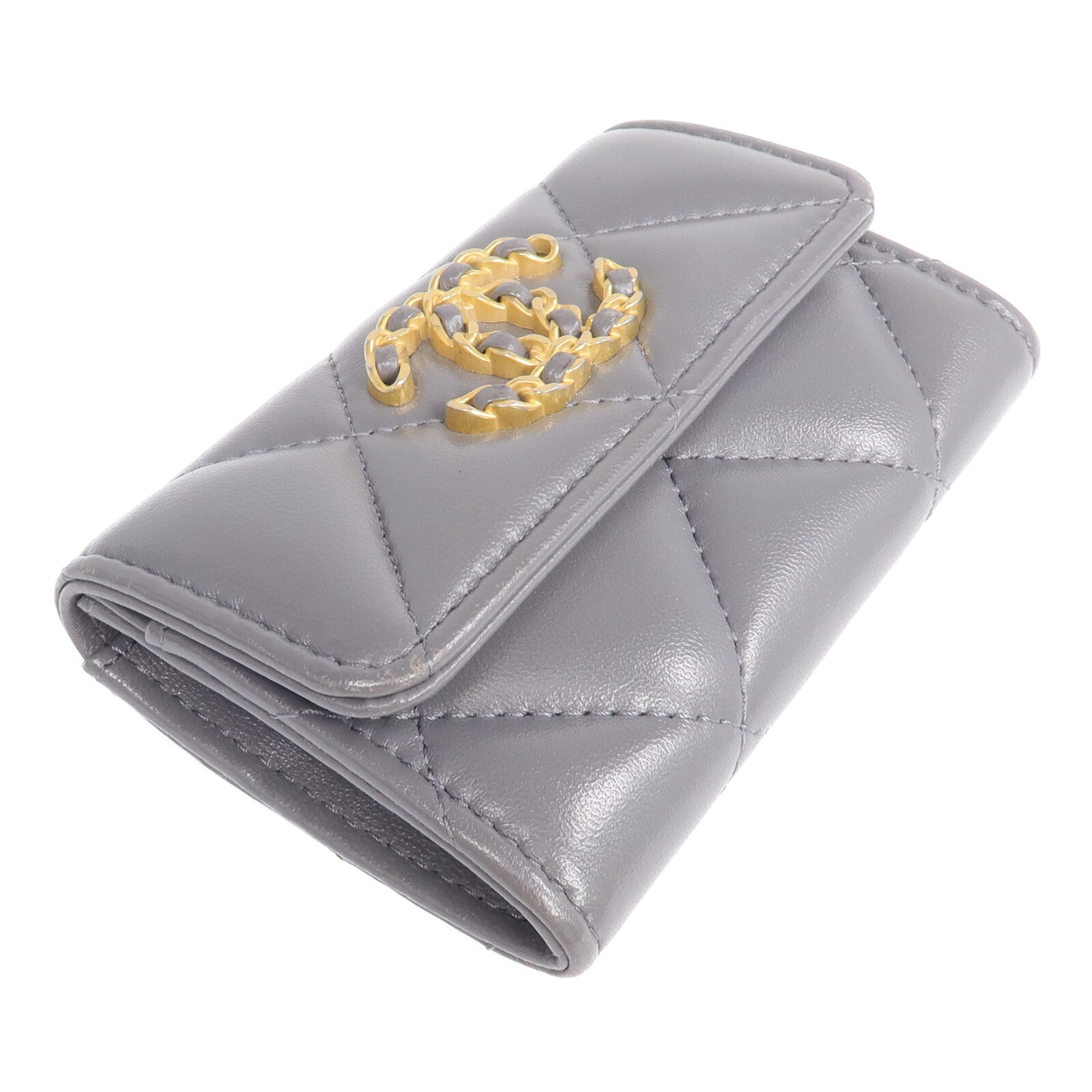 CHANEL 羊皮皮革19 Card Holder金扣卡片套