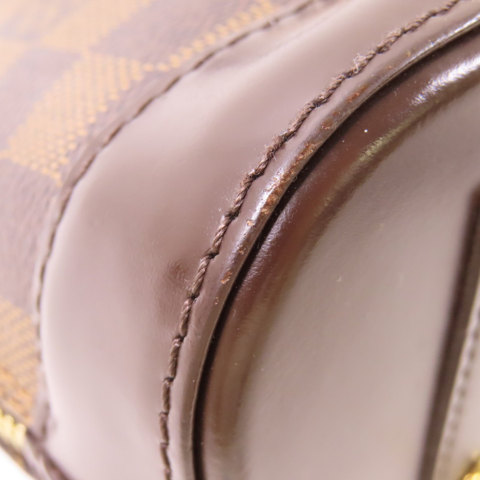 LOUIS VUITTON Damier Alma BB金扣手挽肩背兩用袋棕色