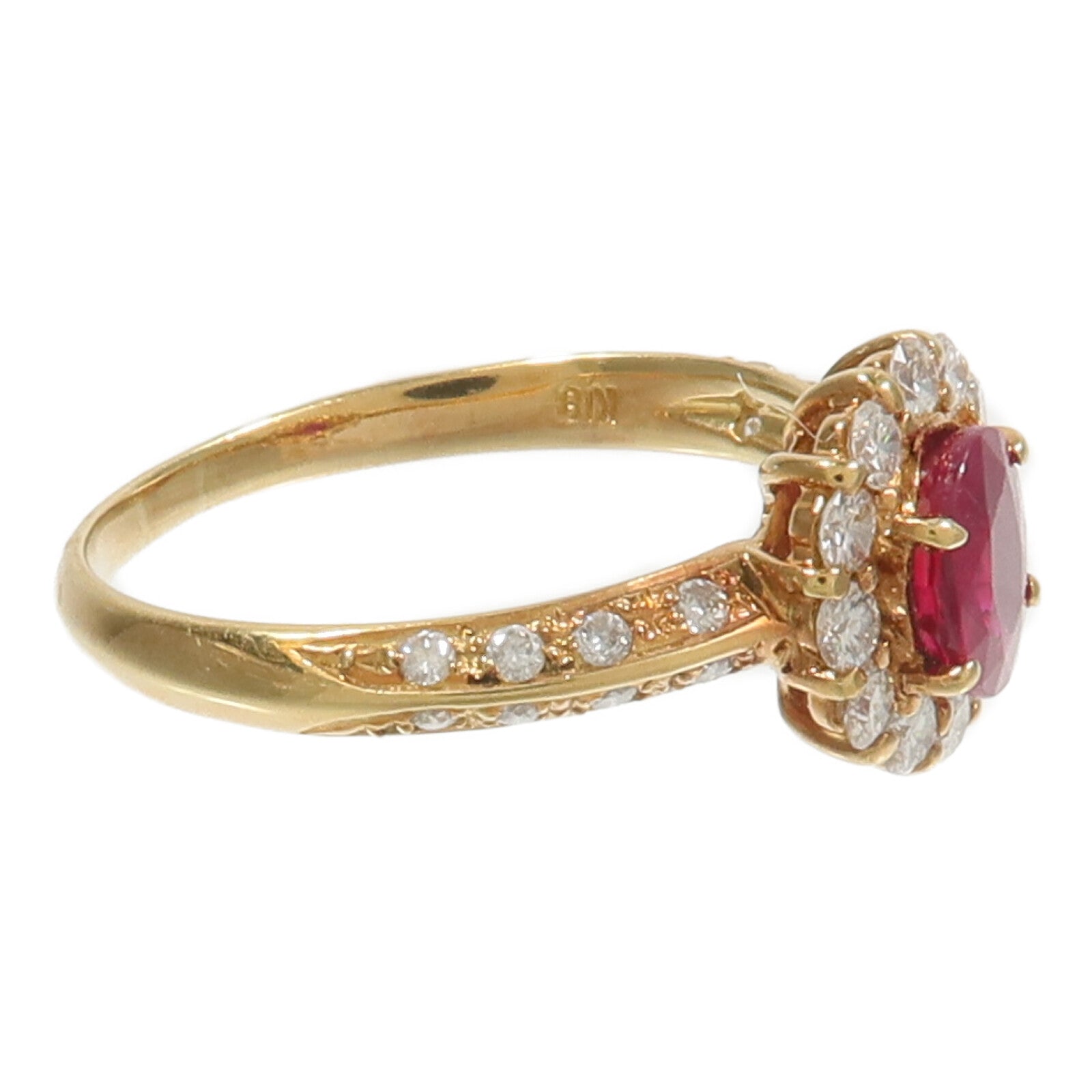 JEWELRY 18K黃金Ruby Diamond Ring紅寶石/鑽石戒指