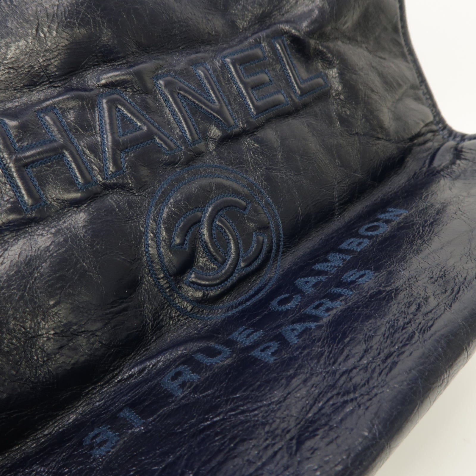 CHANEL 【激減優惠】牛皮皮革2 Way Shoulder銀扣手挽肩背兩用袋藍色