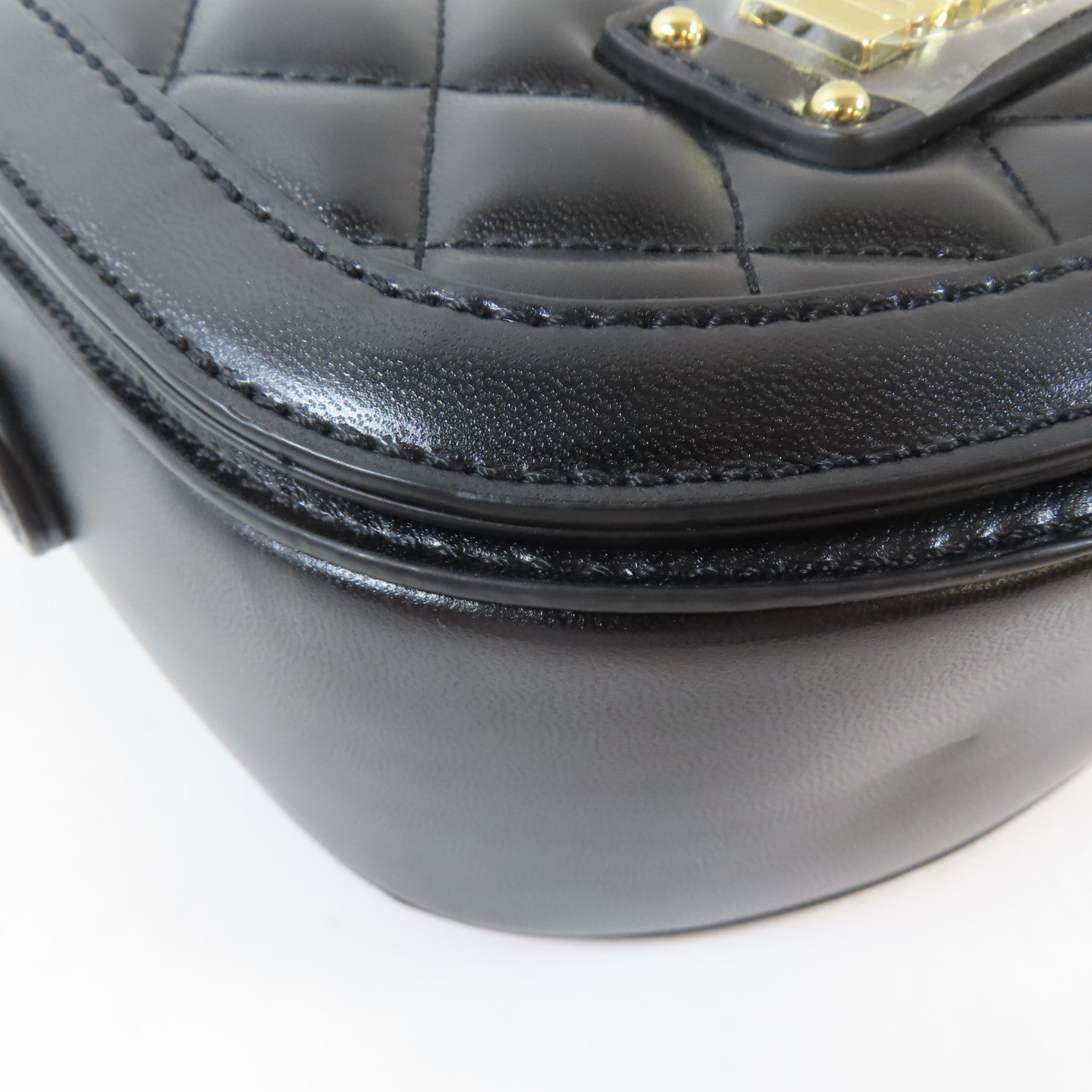 MOSCHINO 菱格塗層帆布2 Way Shoulder金扣手挽肩背兩用袋黑色