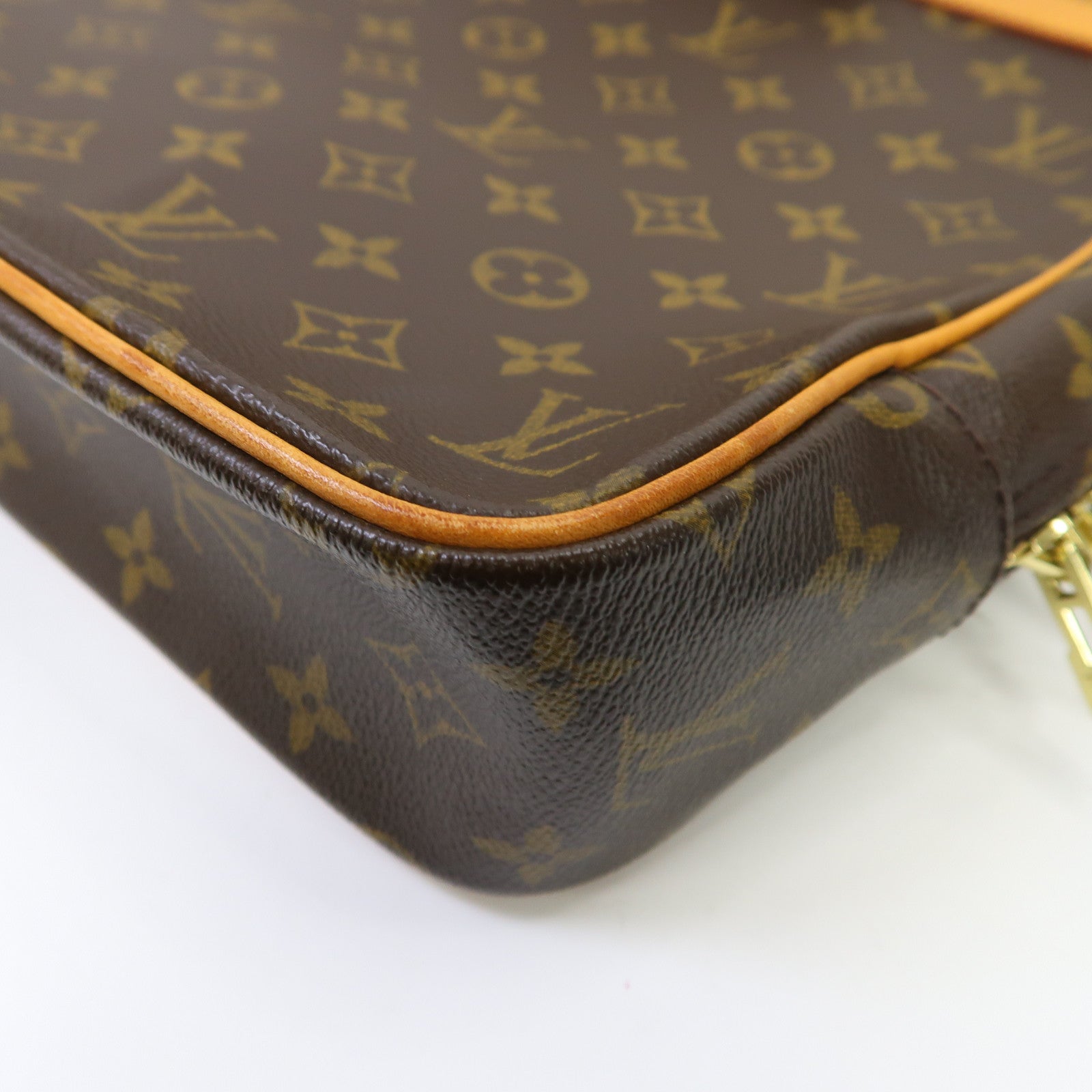LOUIS VUITTON Monogram Porte-Documents Pega金扣手挽袋啡色