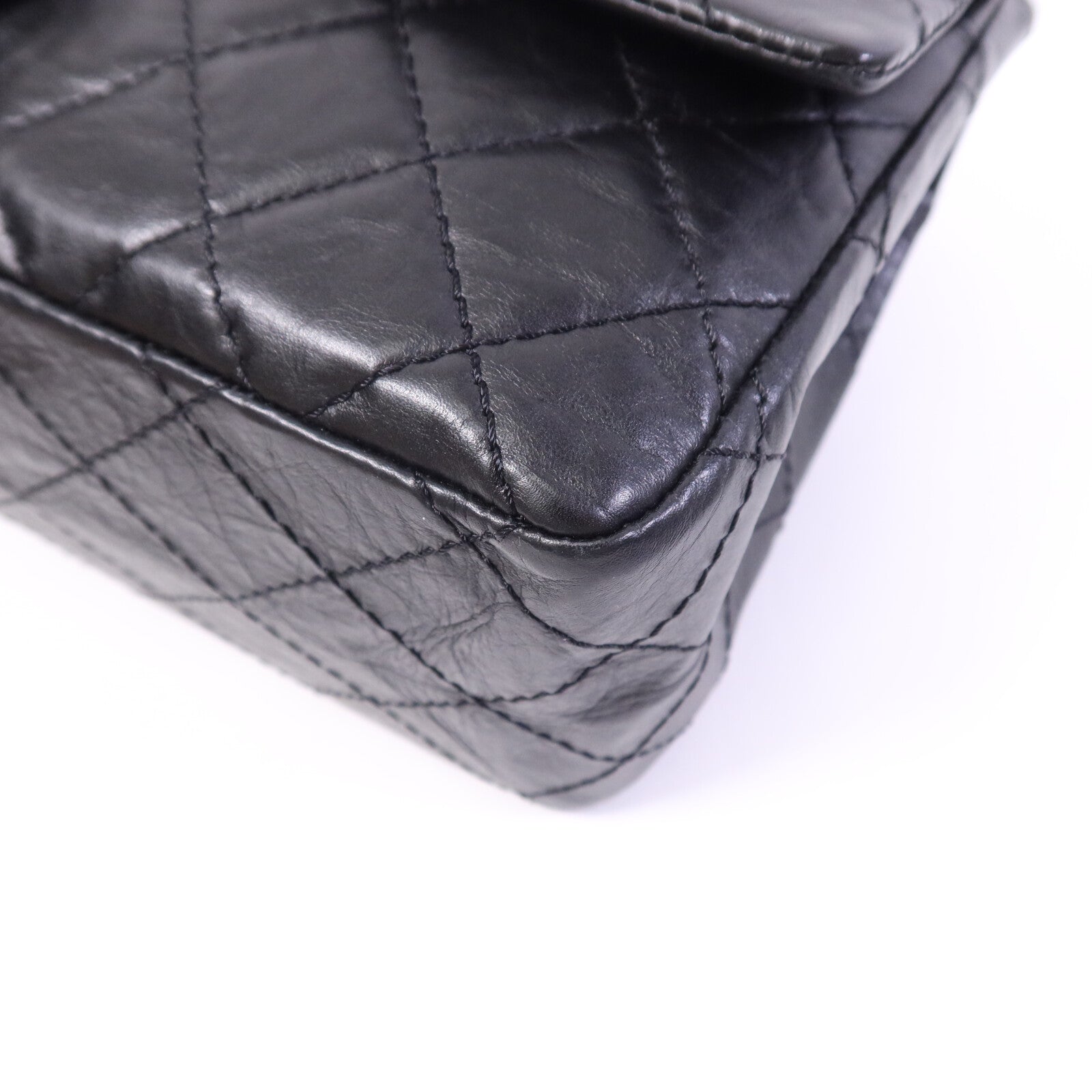 CHANEL 牛皮皮革2.55 Large銀扣鏈帶肩背袋