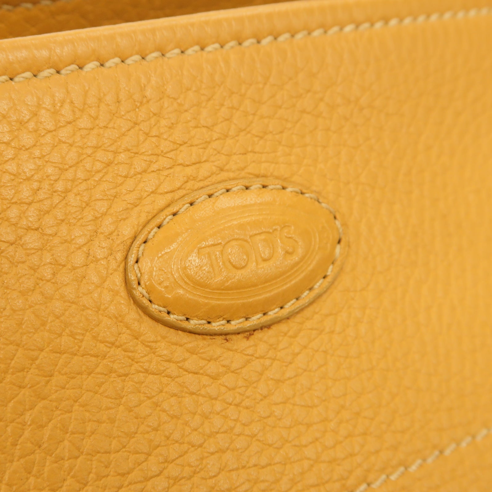 TOD'S 【激減優惠】牛皮皮革Shoulder Bag銀扣肩背袋泥黃色