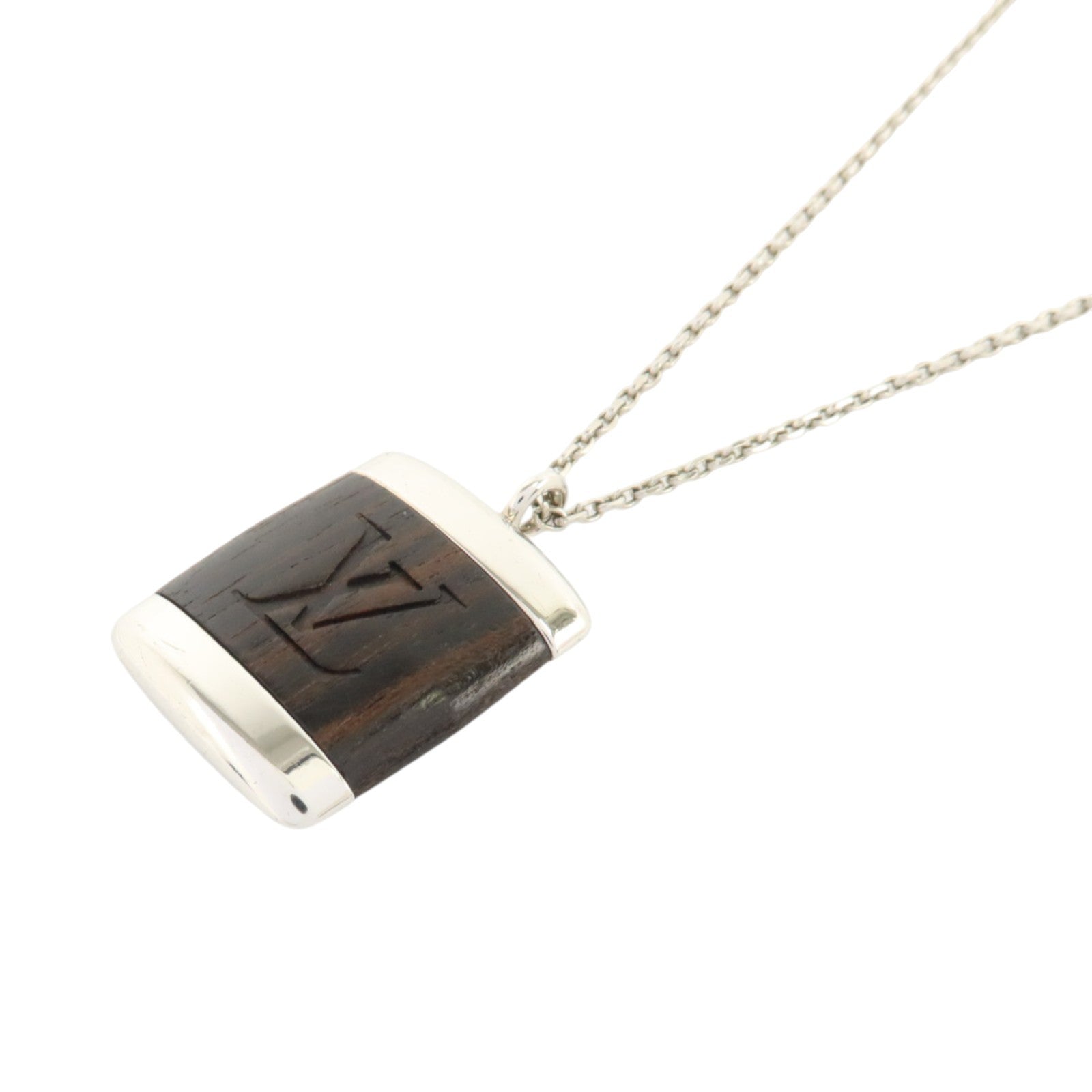 LOUIS VUITTON 金屬/木質Pendentif Bois Necklace項鏈