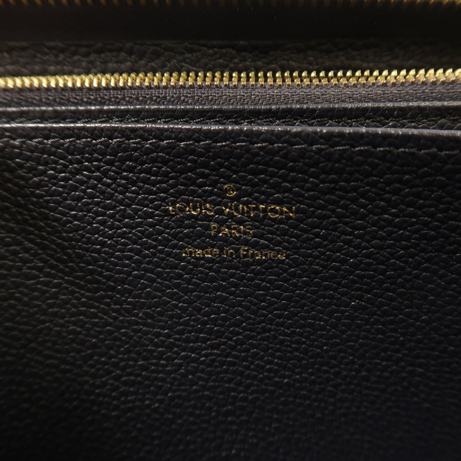 LOUIS VUITTON Monogram Empreinte Zipper Long Wallet金扣長錢包深藍色