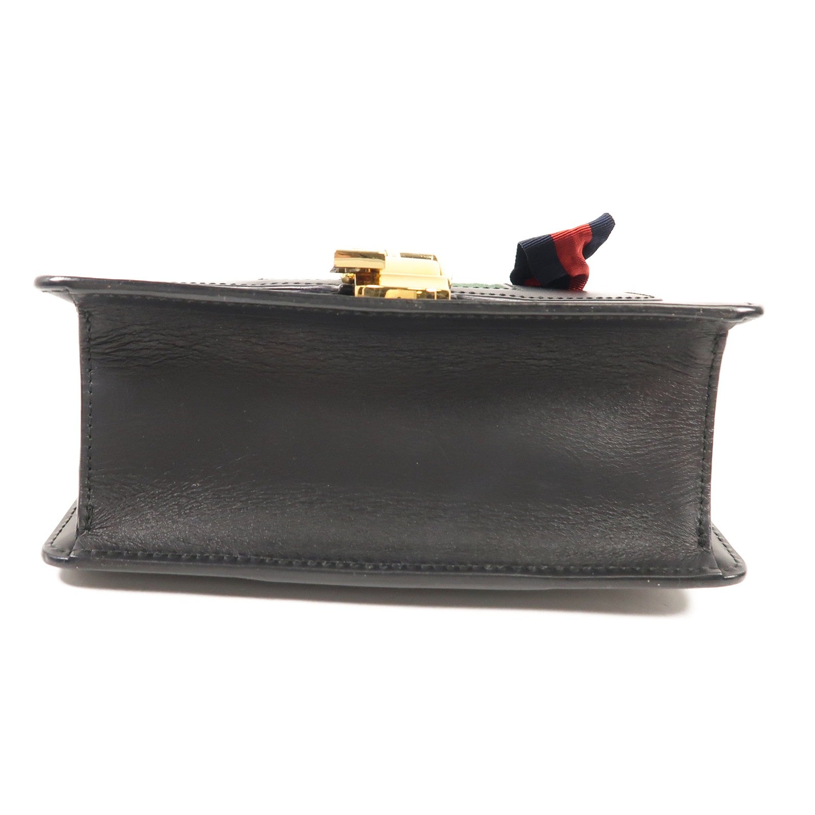 GUCCI 牛皮皮革Sylvie Mini金扣鏈帶肩背袋