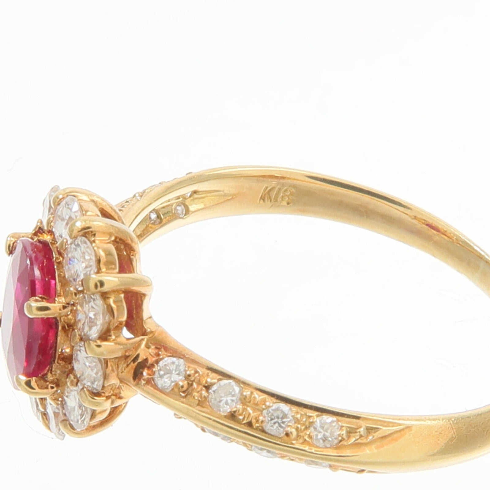 JEWELRY 18K黃金Ruby Diamond Ring紅寶石/鑽石戒指