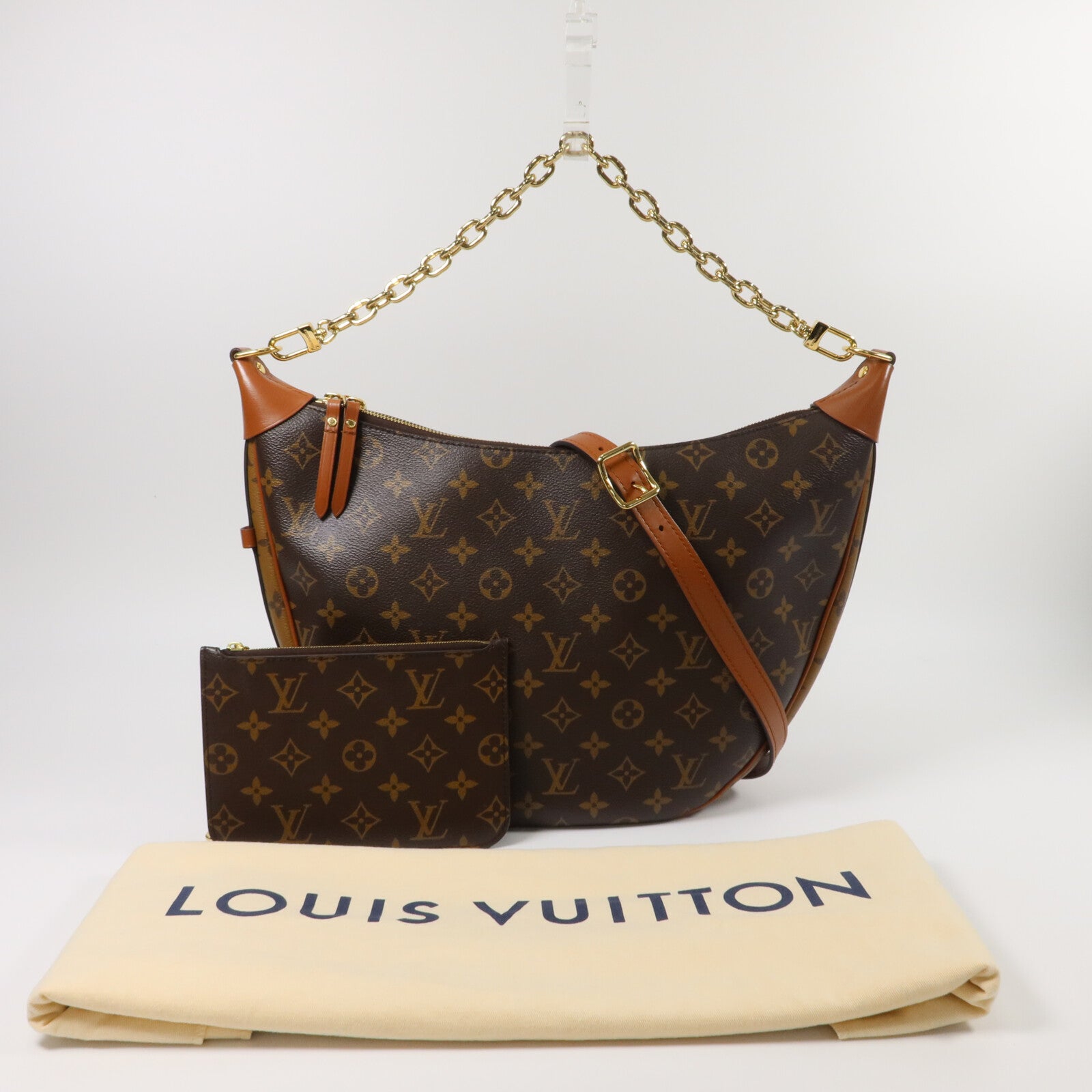 LOUIS VUITTON Monogram Reverse Loop Hobo手挽肩背兩用袋