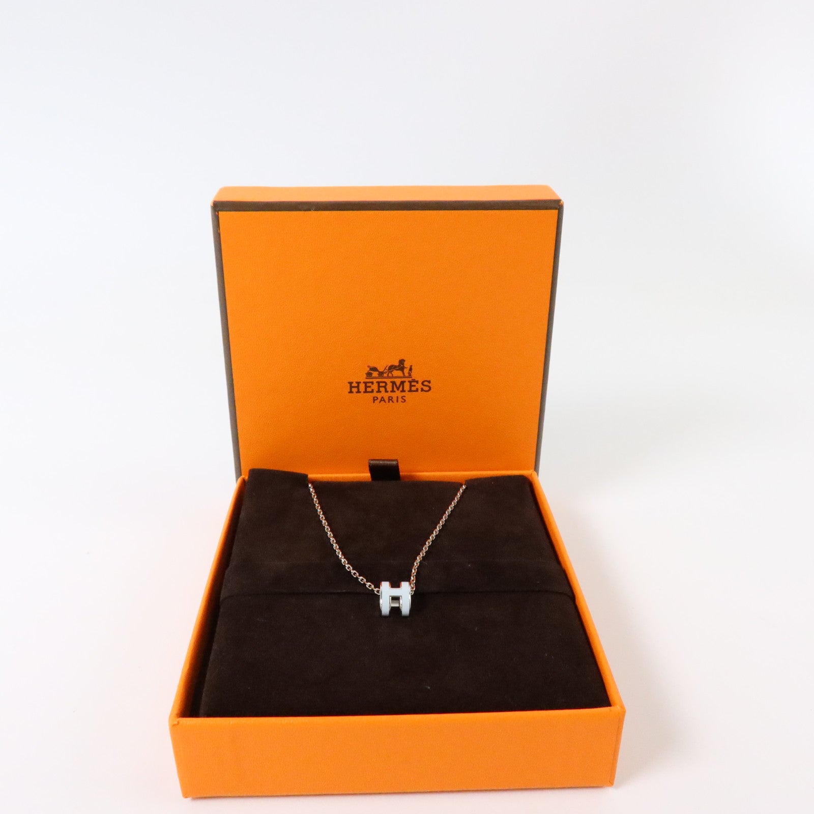 HERMES 金屬/琺瑯Mini Pop H Necklace項鏈