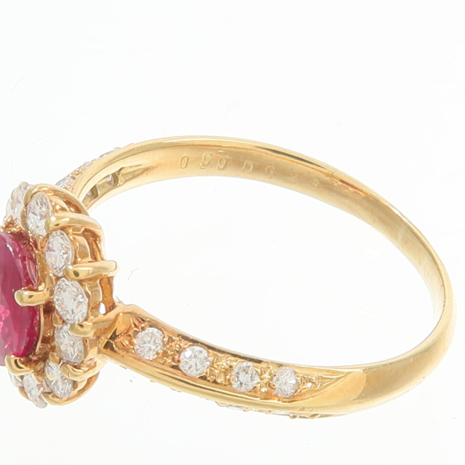 JEWELRY 18K黃金Ruby Diamond Ring紅寶石/鑽石戒指