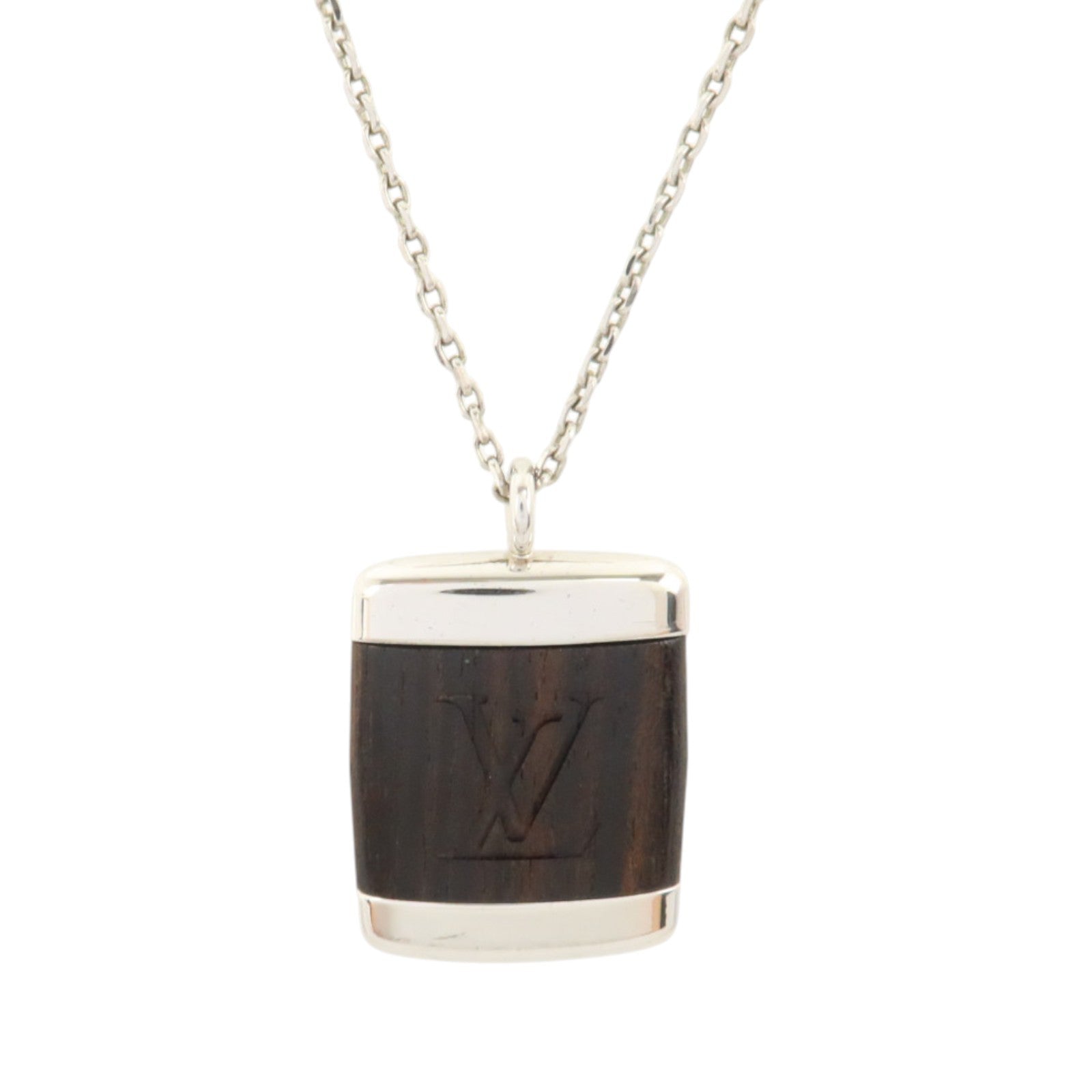 LOUIS VUITTON 金屬/木質Pendentif Bois Necklace項鏈