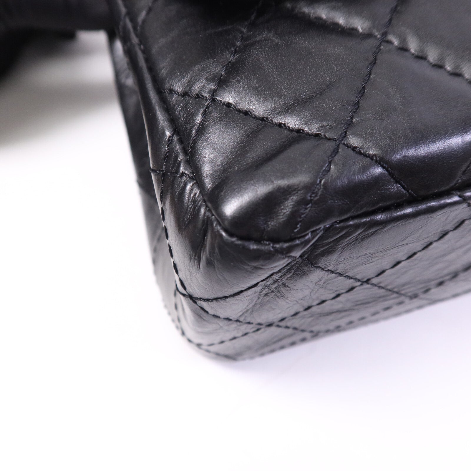 CHANEL 牛皮皮革2.55 Large銀扣鏈帶肩背袋