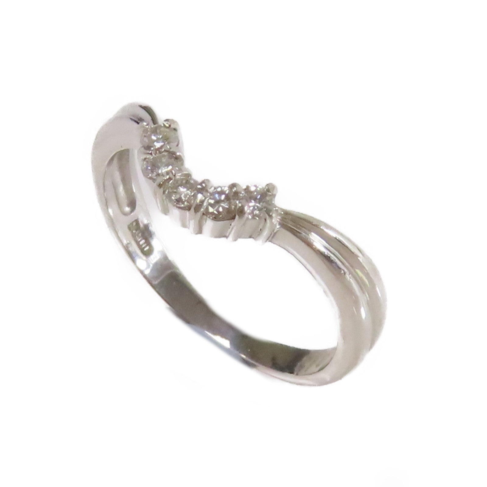 JEWELRY 【激減優惠】PT900鉑金/0.13ct鑽石Diamond Ring戒指US#5.25