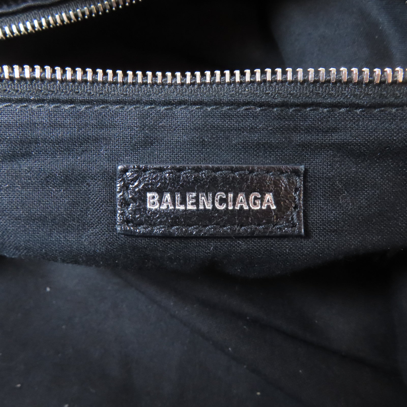 BALENCIAGA 牛皮皮革Shoulder Bag銀扣手挽肩背兩用袋黑色