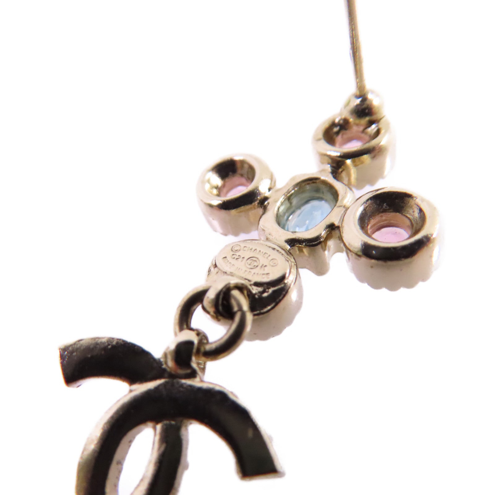 CHANEL 金屬/彩色水鑽Earrings耳環