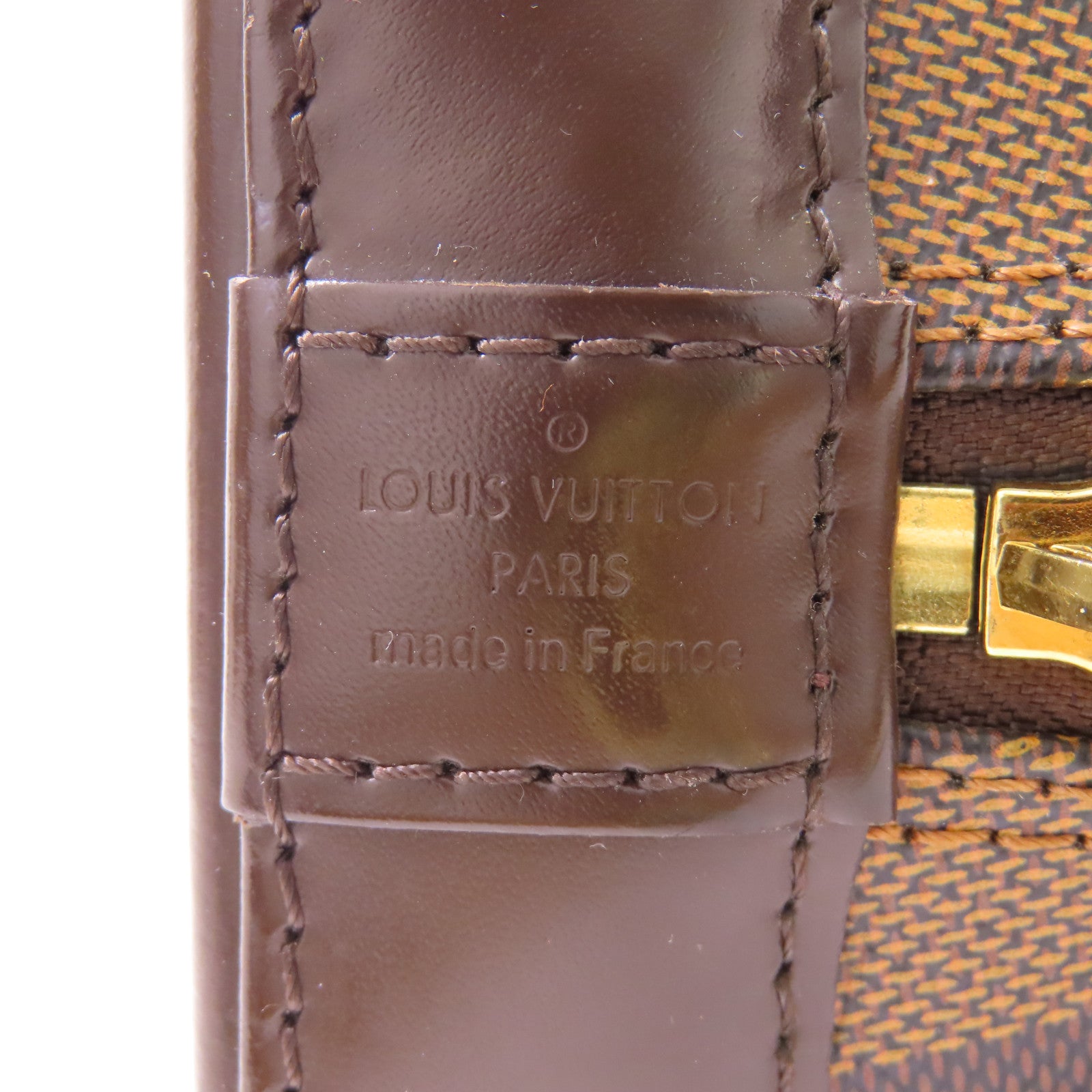 LOUIS VUITTON Damier Alma BB金扣手挽肩背兩用袋棕色