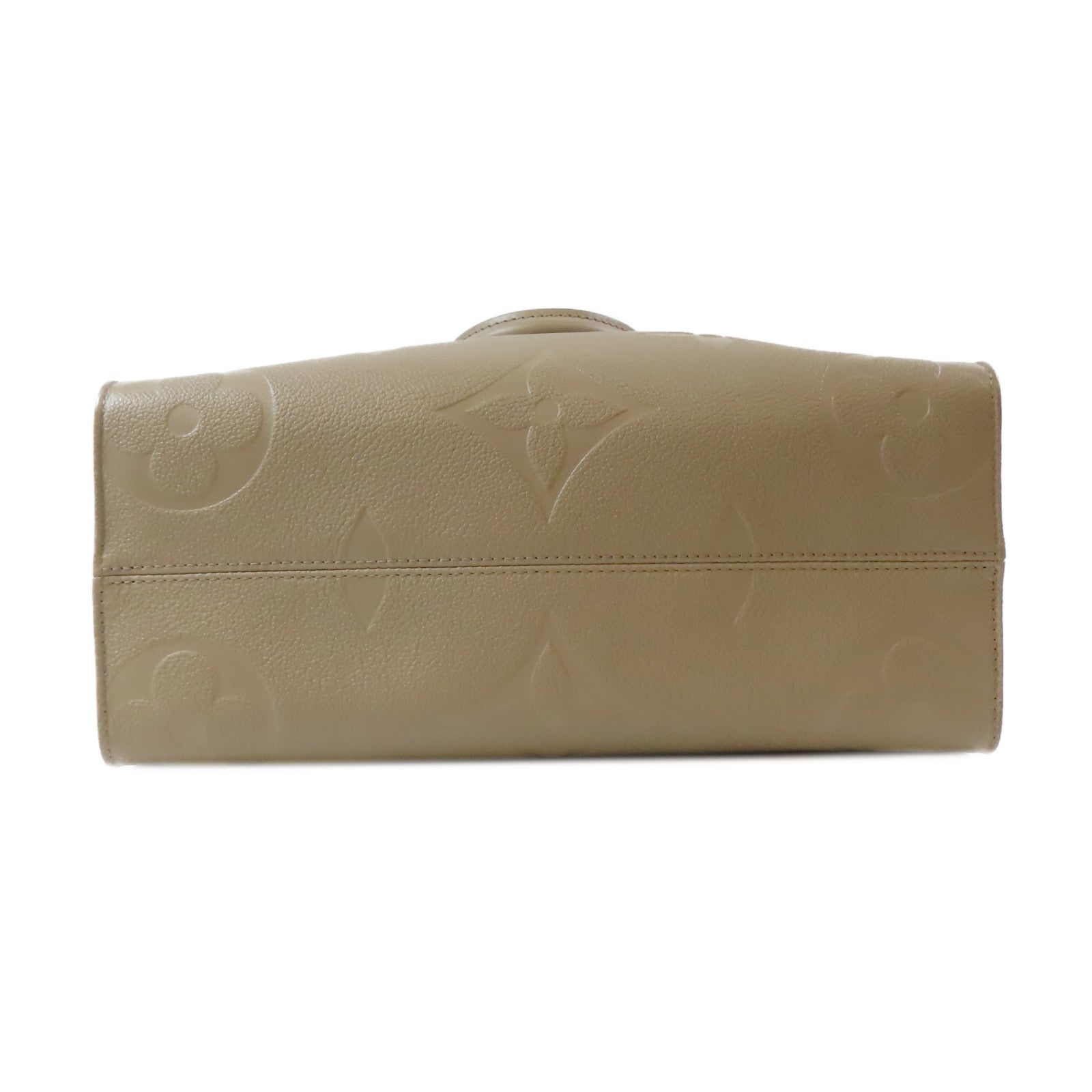 LOUIS VUITTON Monogram Empreinte OnTheGo MM金扣手挽肩背兩用袋米色