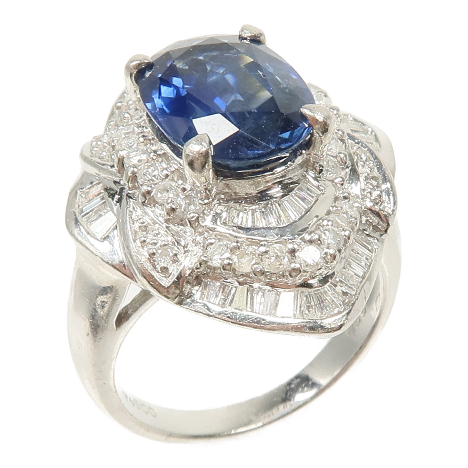 JEWELRY PT900鉑金/藍寶石Sapphire Diamond Ring鑽石戒指US#6