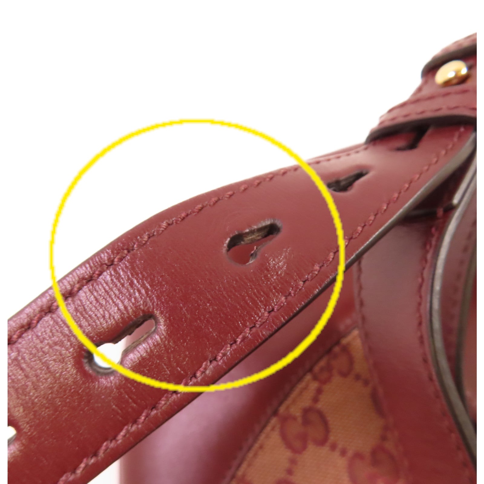 GUCCI GG帆布/牛皮皮革GG Marmont Arli Shoulder Bag金扣肩背袋啡色