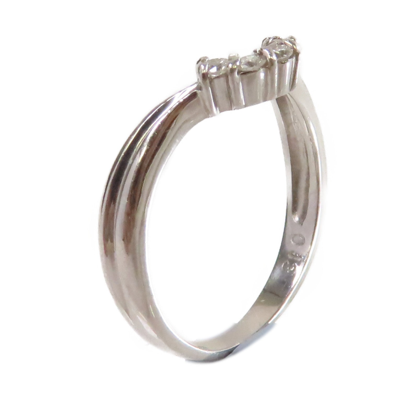 JEWELRY 【激減優惠】PT900鉑金/0.13ct鑽石Diamond Ring戒指US#5.25