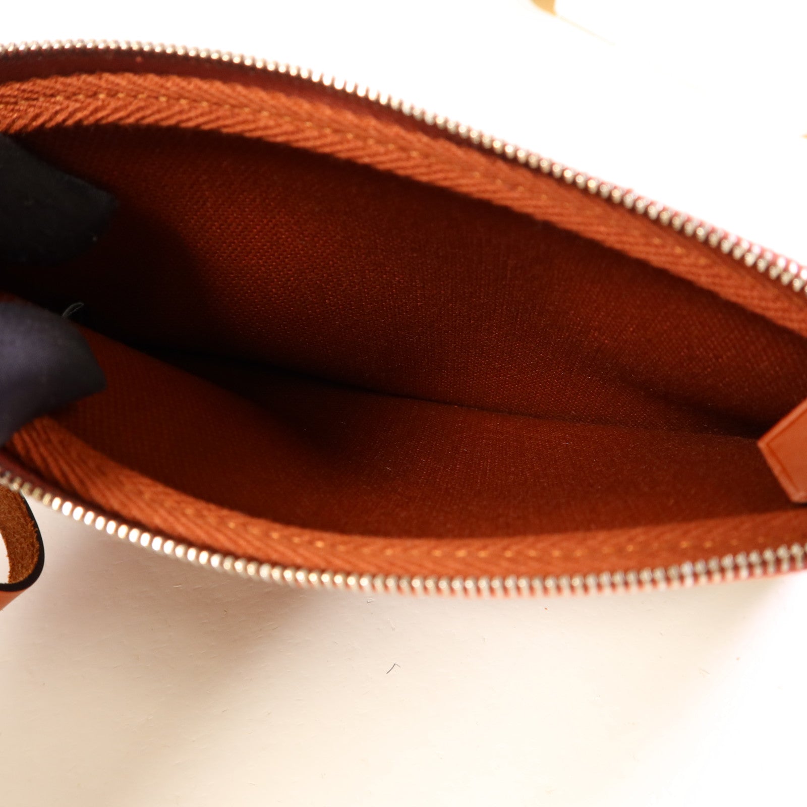 HERMES 帆布Herbag PM銀扣手挽肩背兩用袋Brique