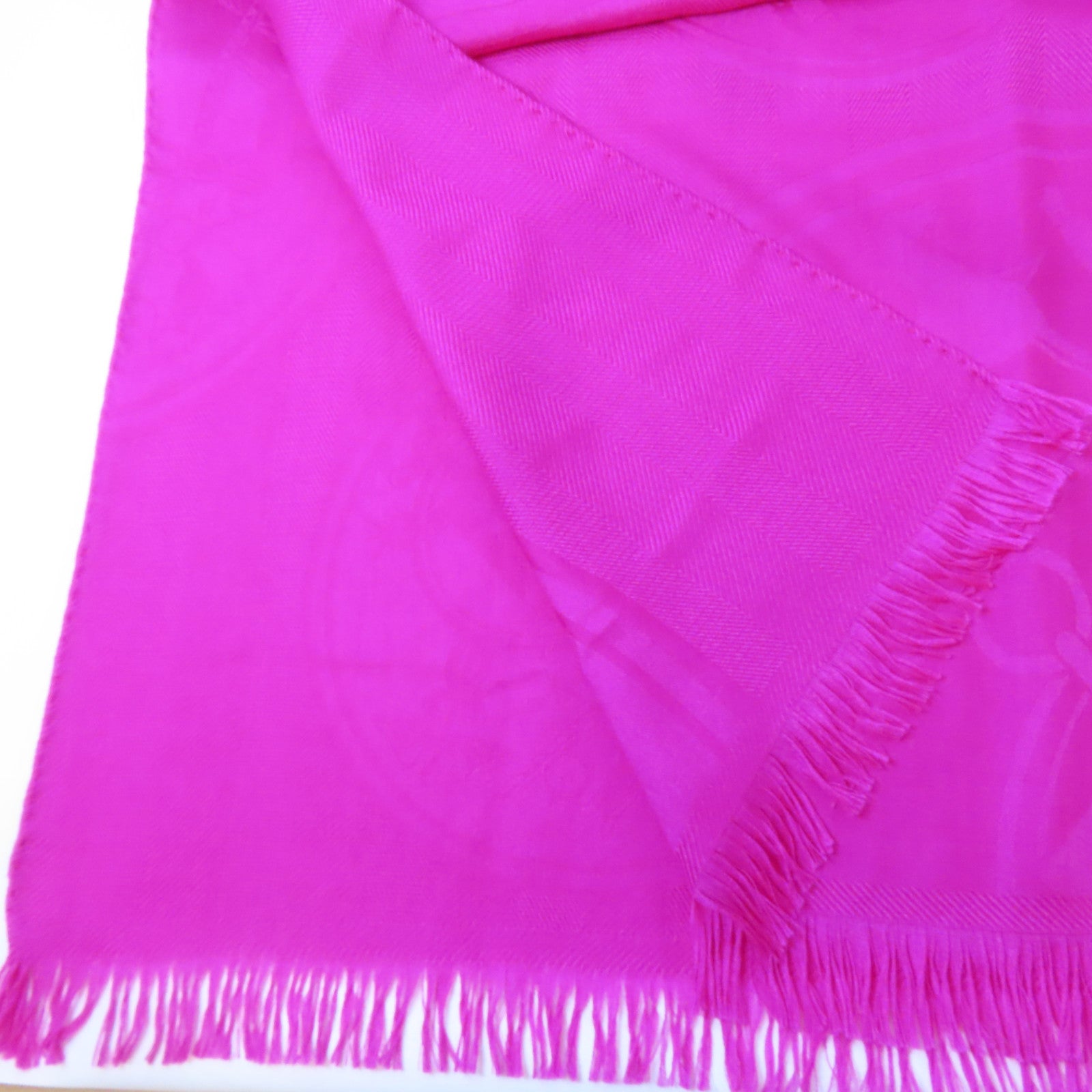 HERMES 羊絨/絲質Scarf圍巾Rose Indien/桃紅色