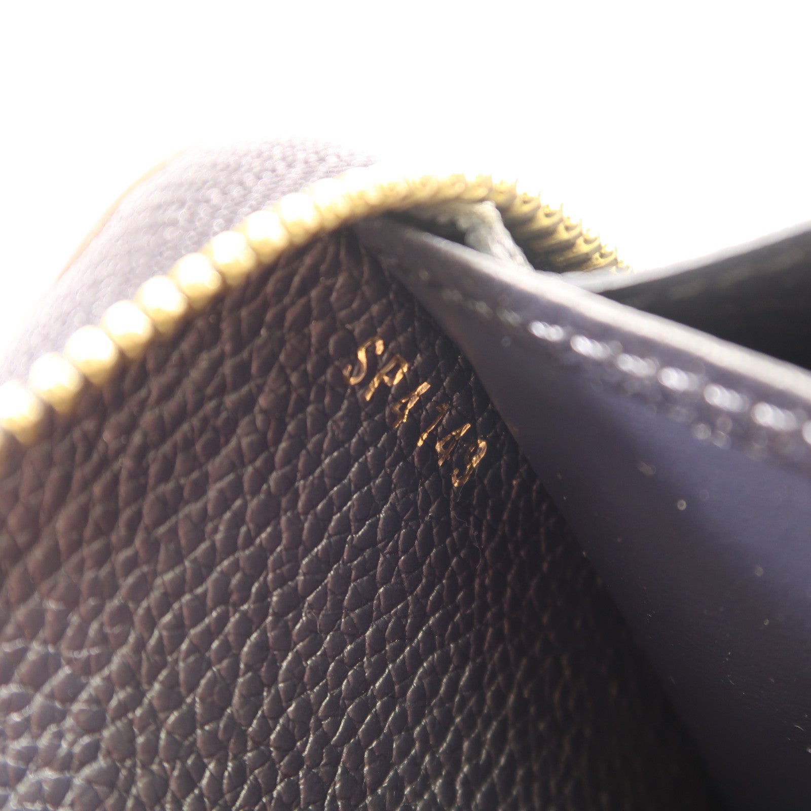 LOUIS VUITTON Monogram Empreinte Zipper Long Wallet金扣長錢包深藍色