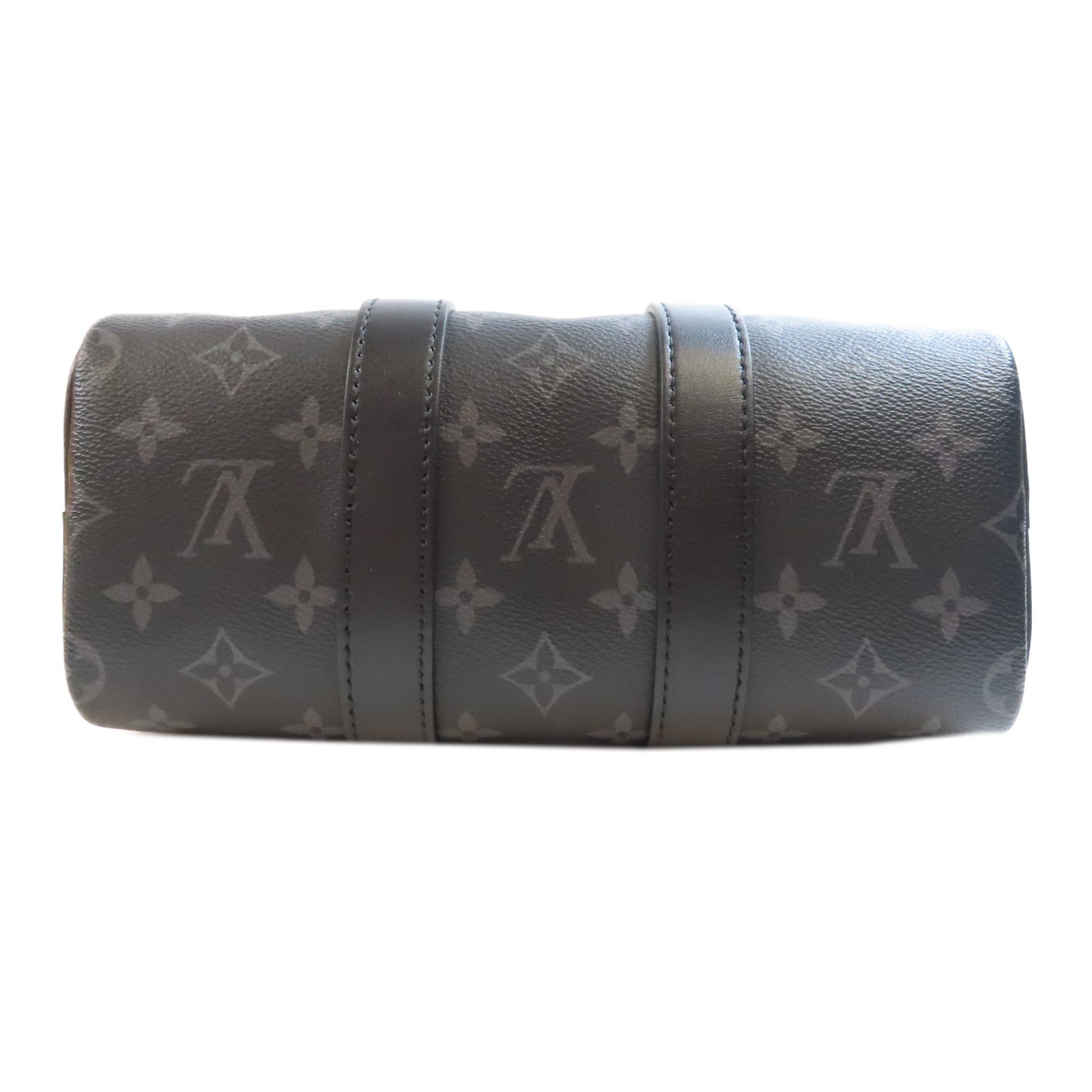 LOUIS VUITTON Monogram Eclipse Keepall Bandouliere 25手挽肩背兩用袋黑色