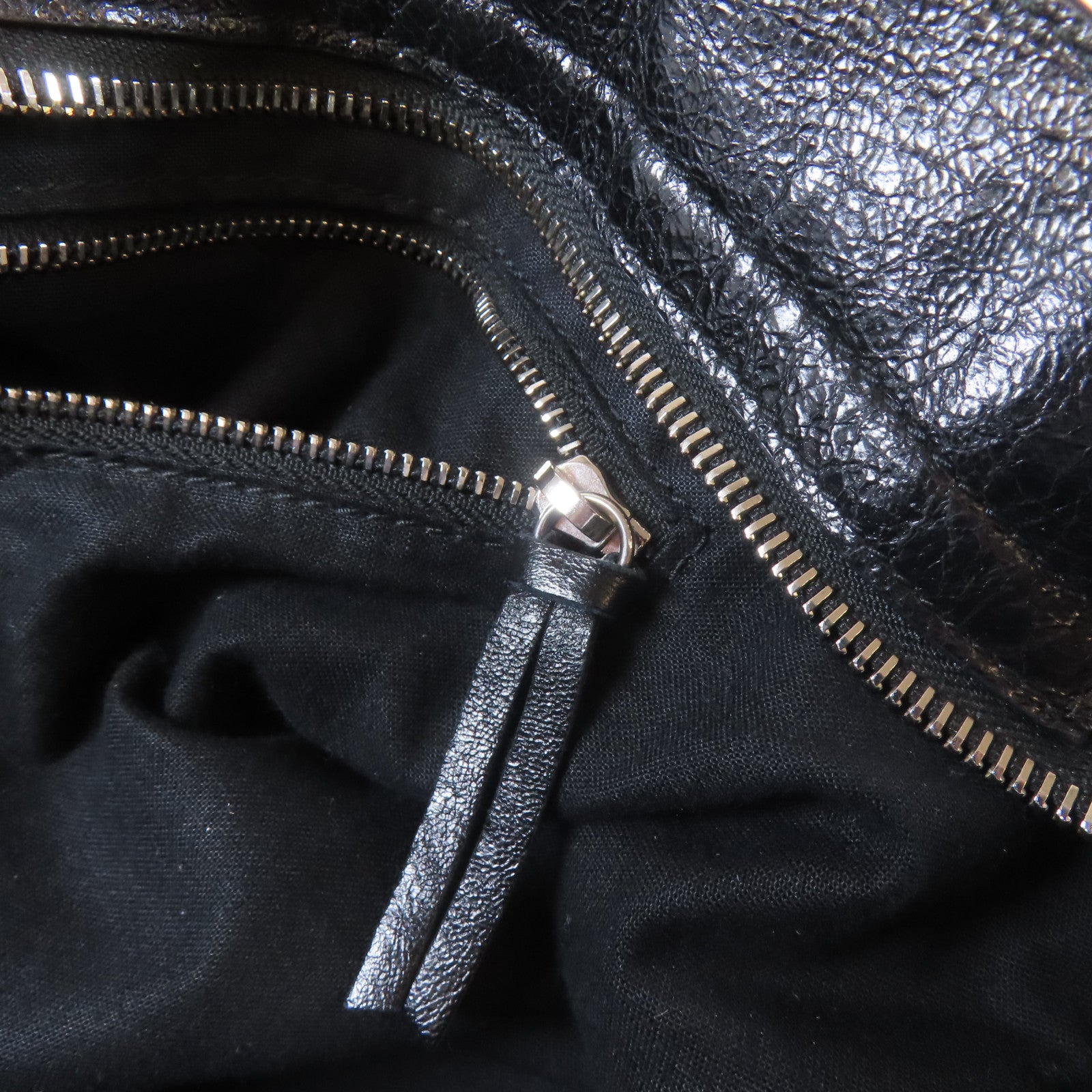 BALENCIAGA 牛皮皮革Shoulder Bag銀扣手挽肩背兩用袋黑色