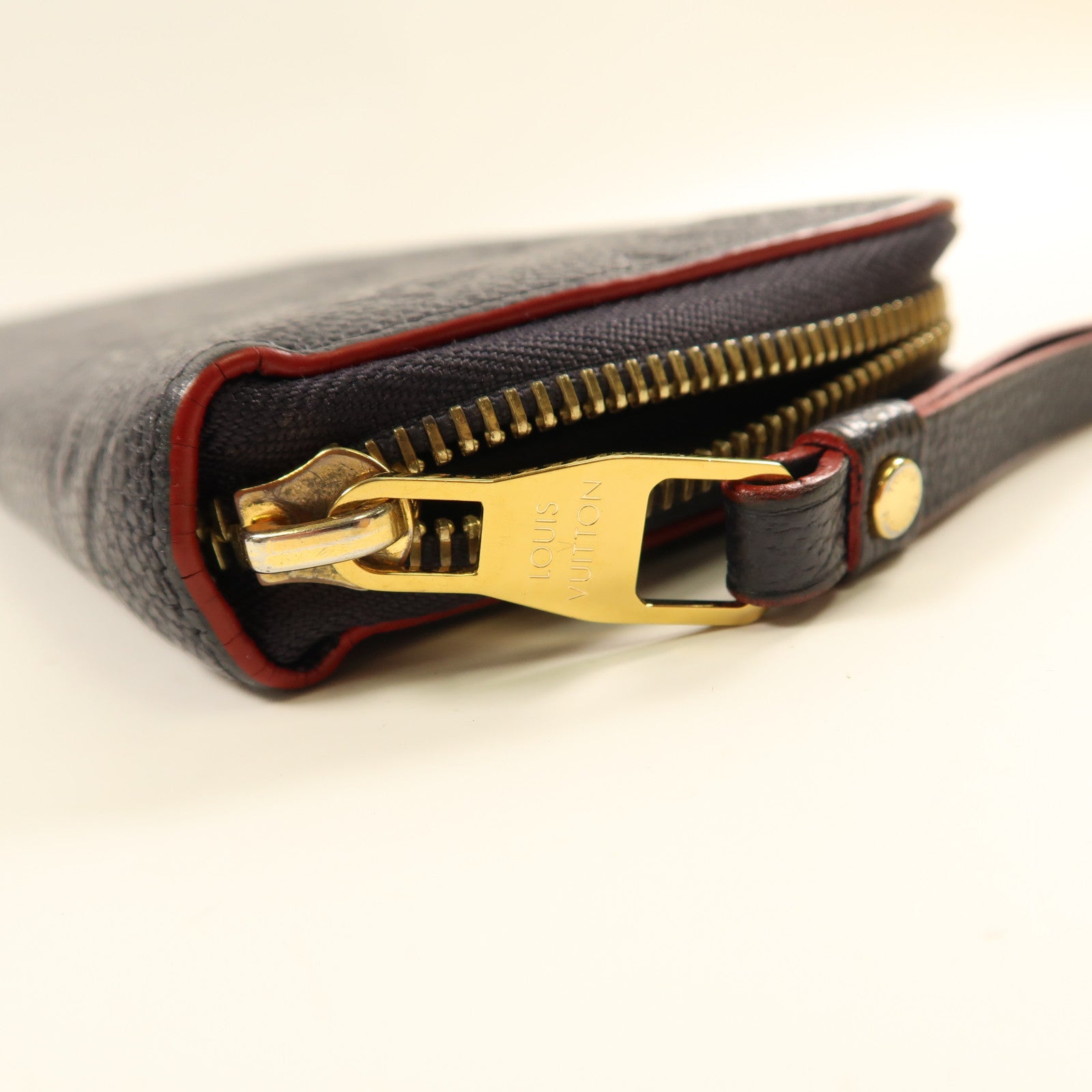 LOUIS VUITTON Monogram Empreinte Zipper Long Wallet金扣長錢包深藍色