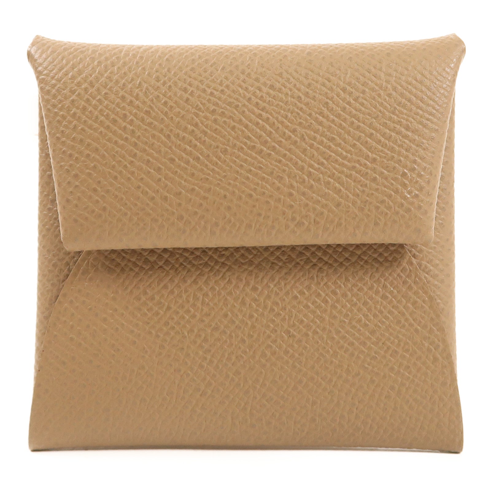 HERMES Epsom皮革Bastia Coins銀扣零錢包Etoupe