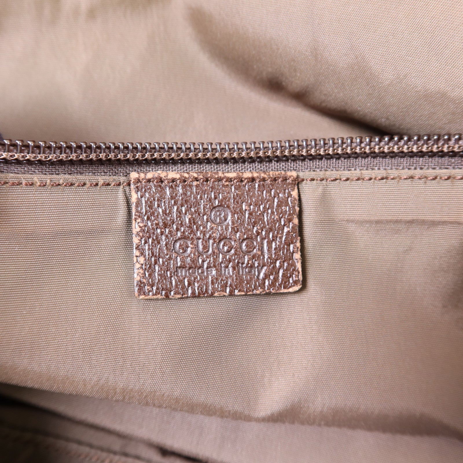 GUCCI 帆布Tote Bag銀扣肩背袋