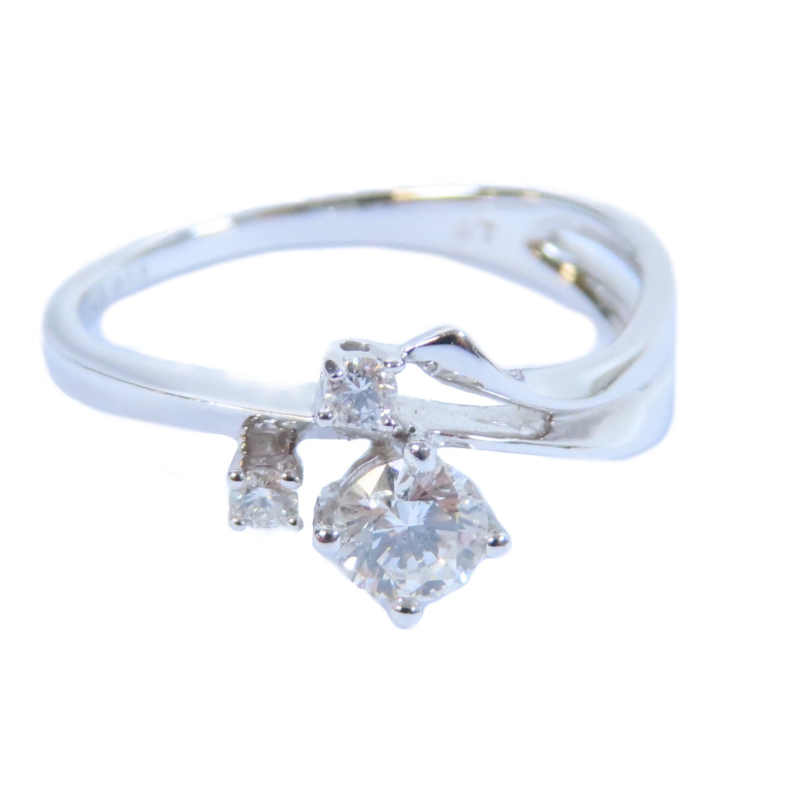 JEWELRY **【激減優惠】18K白金Diamond Ring 0.25ct/0.05ct鑽石戒指US#5.25