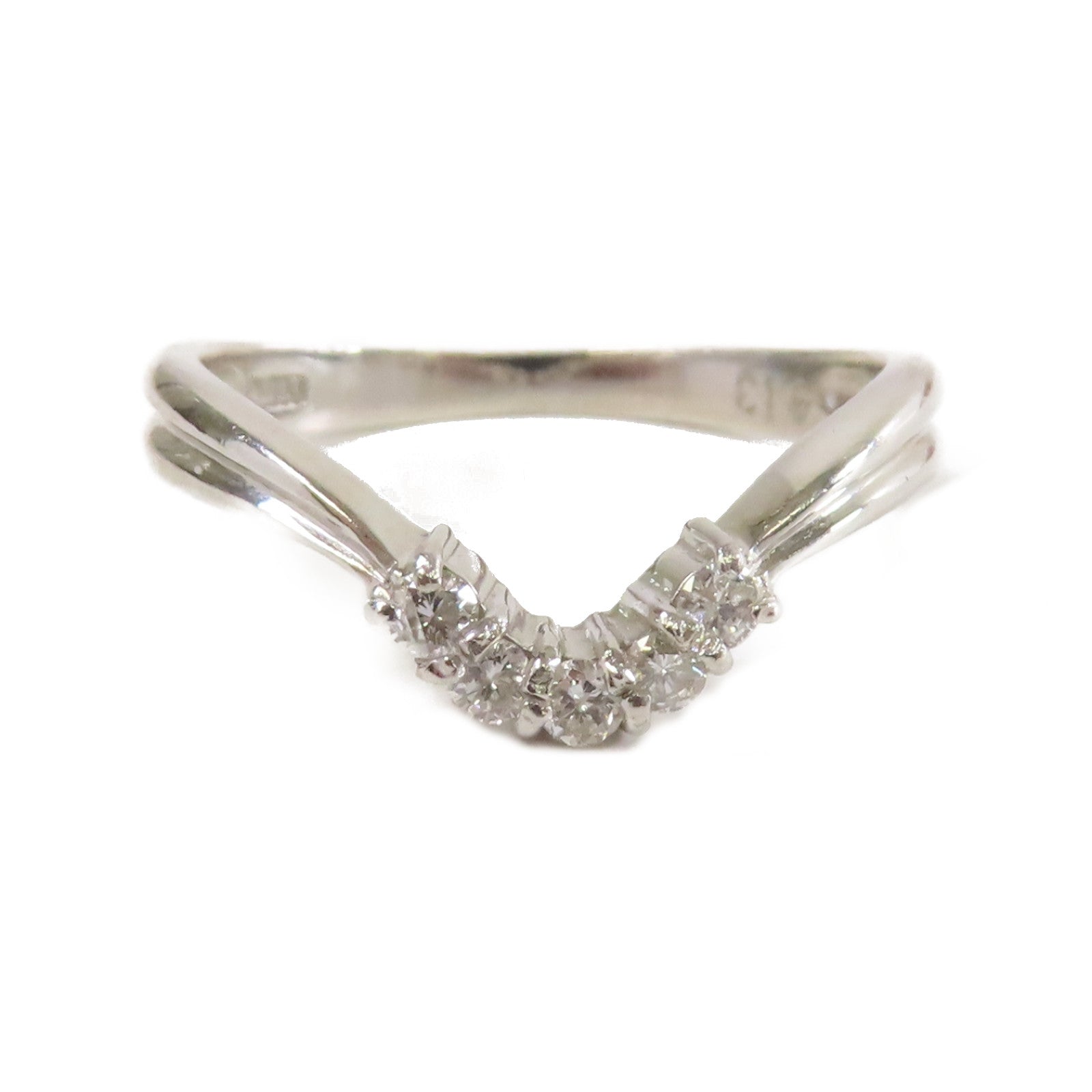JEWELRY 【激減優惠】PT900鉑金/0.13ct鑽石Diamond Ring戒指US#5.25
