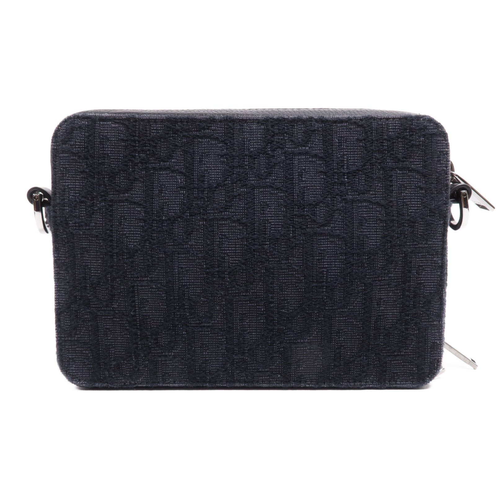 Dior 帆布Oblique Zipped Pouch銀扣肩背袋