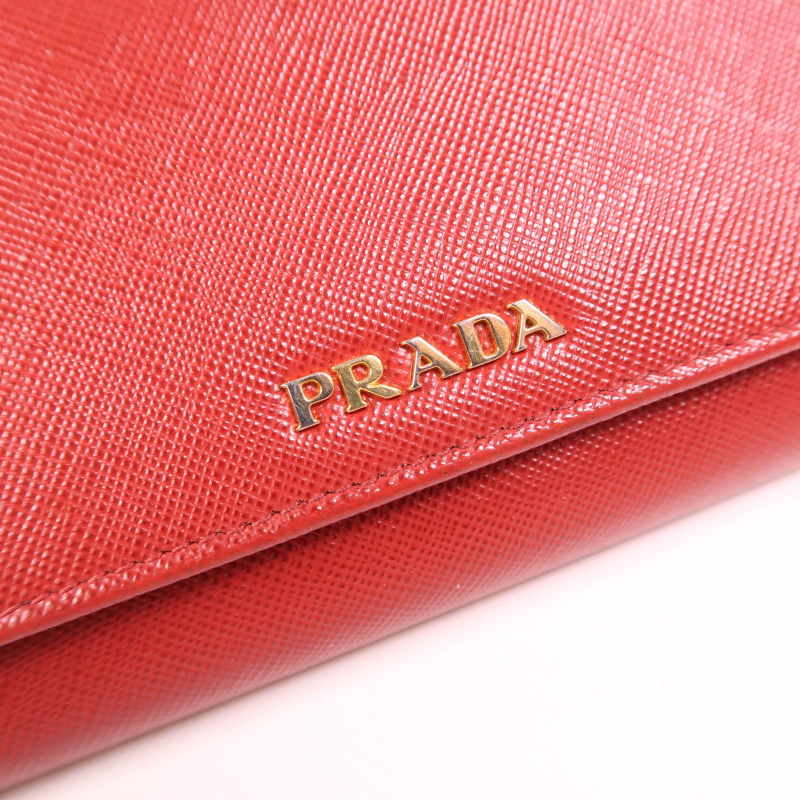 PRADA 【激減優惠】Saffiano皮革Long Wallet金扣長錢包