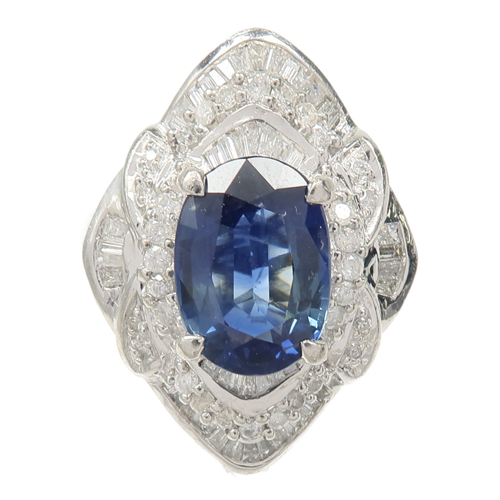 JEWELRY PT900鉑金/藍寶石Sapphire Diamond Ring鑽石戒指US#6