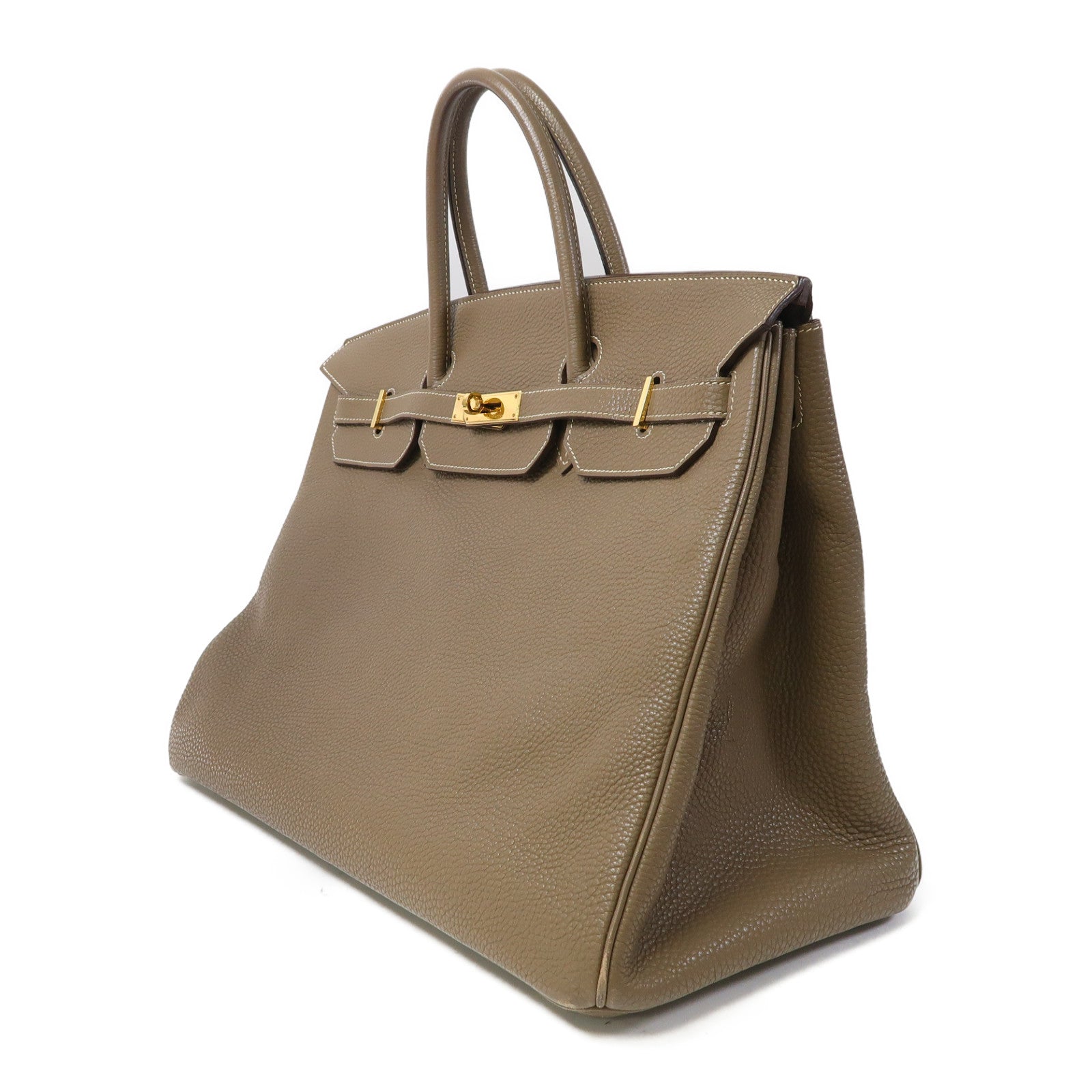 HERMES Togo皮革Birkin 40金扣手挽袋Etoupe/大象灰色