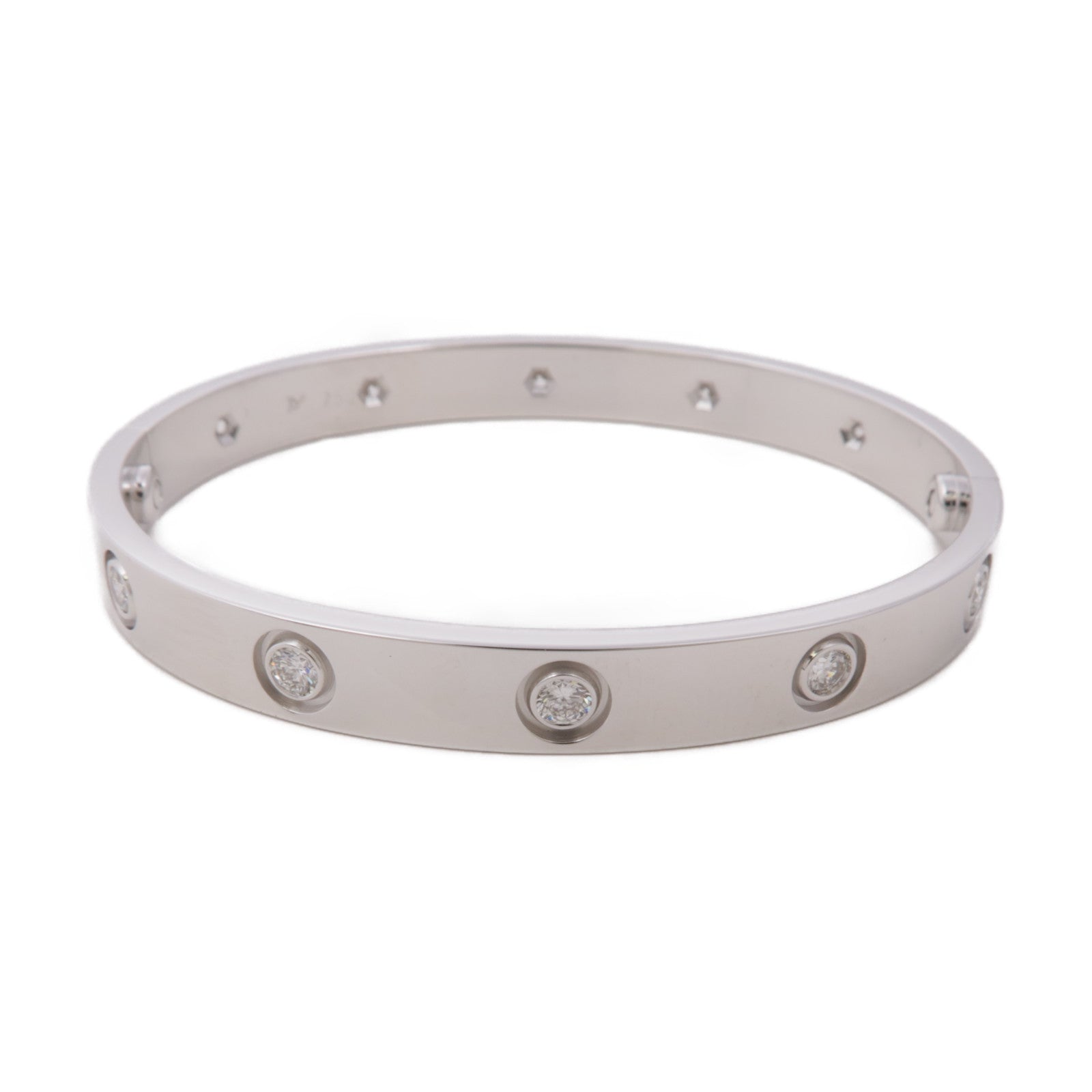 CARTIER 【激減優惠】18K白金Love Bracelet鑽石手鐲#16
